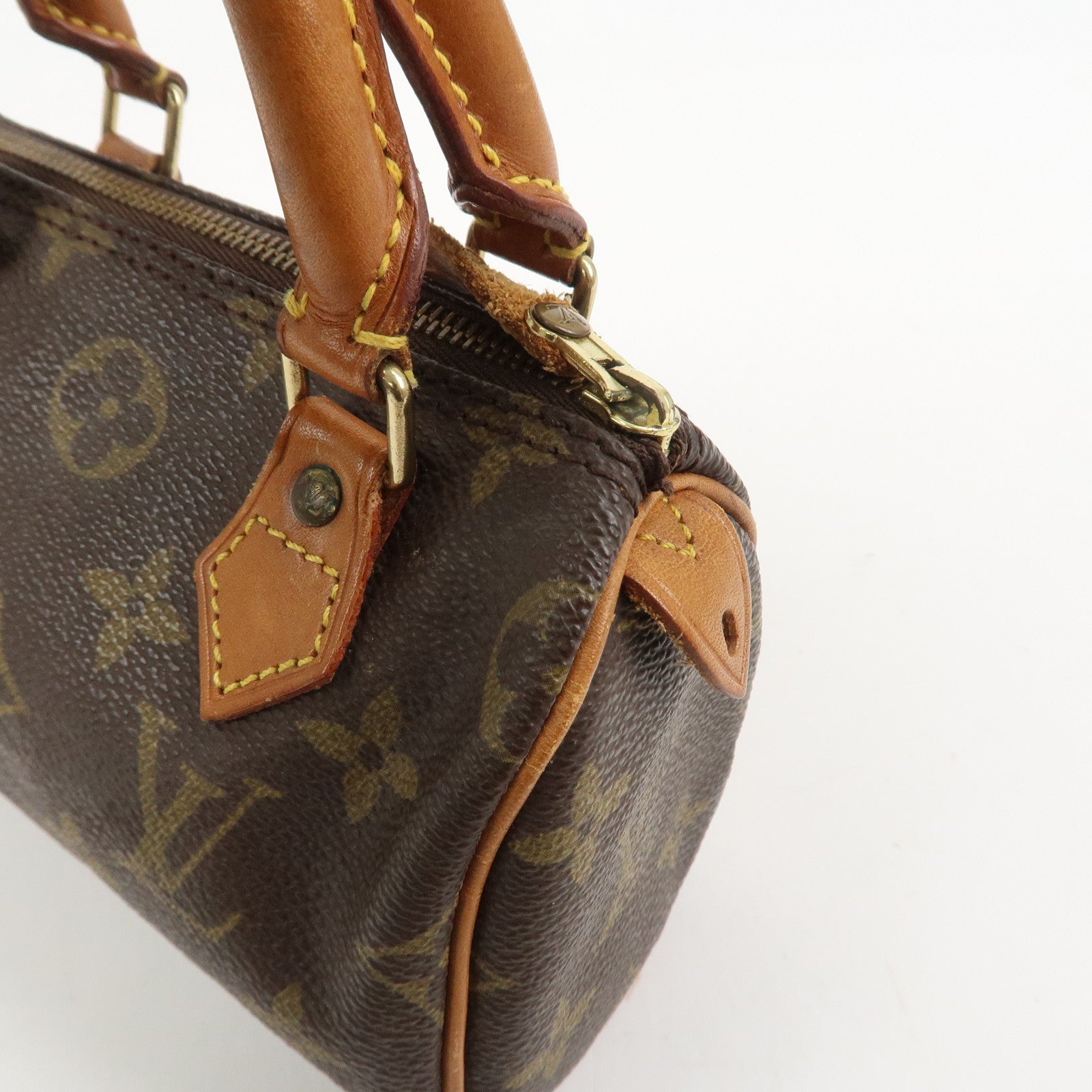 Louis Vuitton Monogram Mini Speedy Hand Bag Brown M41534