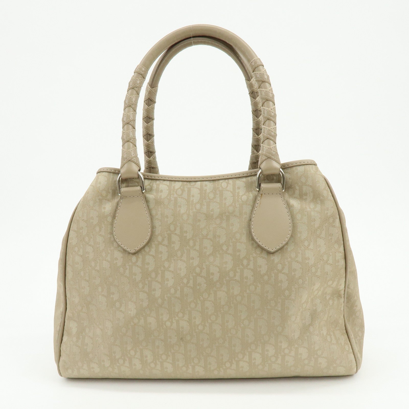 Christian Dior Romantic Trotter PVC Leather Hand Tote Bag Beige