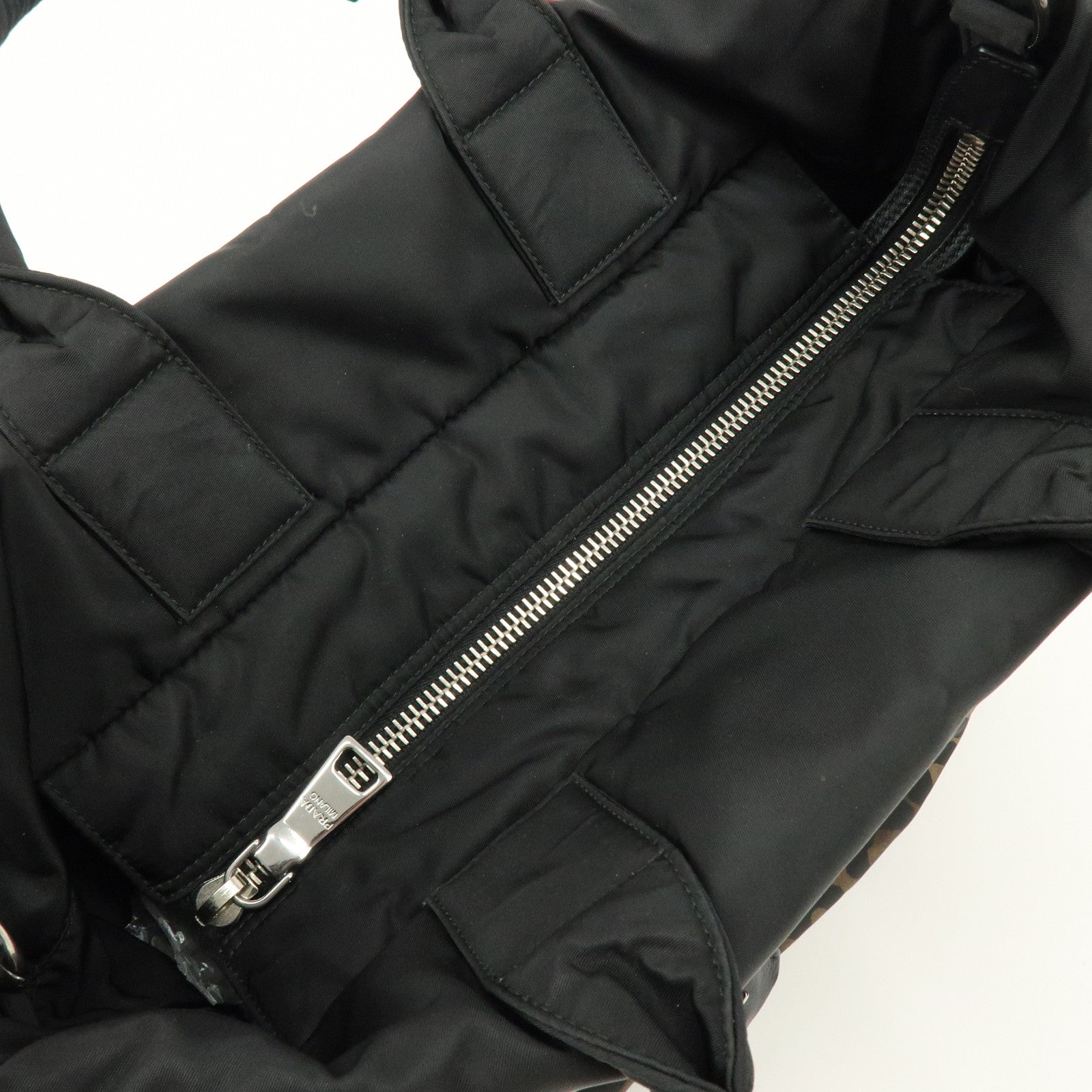 PRADA Triangle Logo 2Way Bag Hand Bag Shoulder Bag Black BN1959