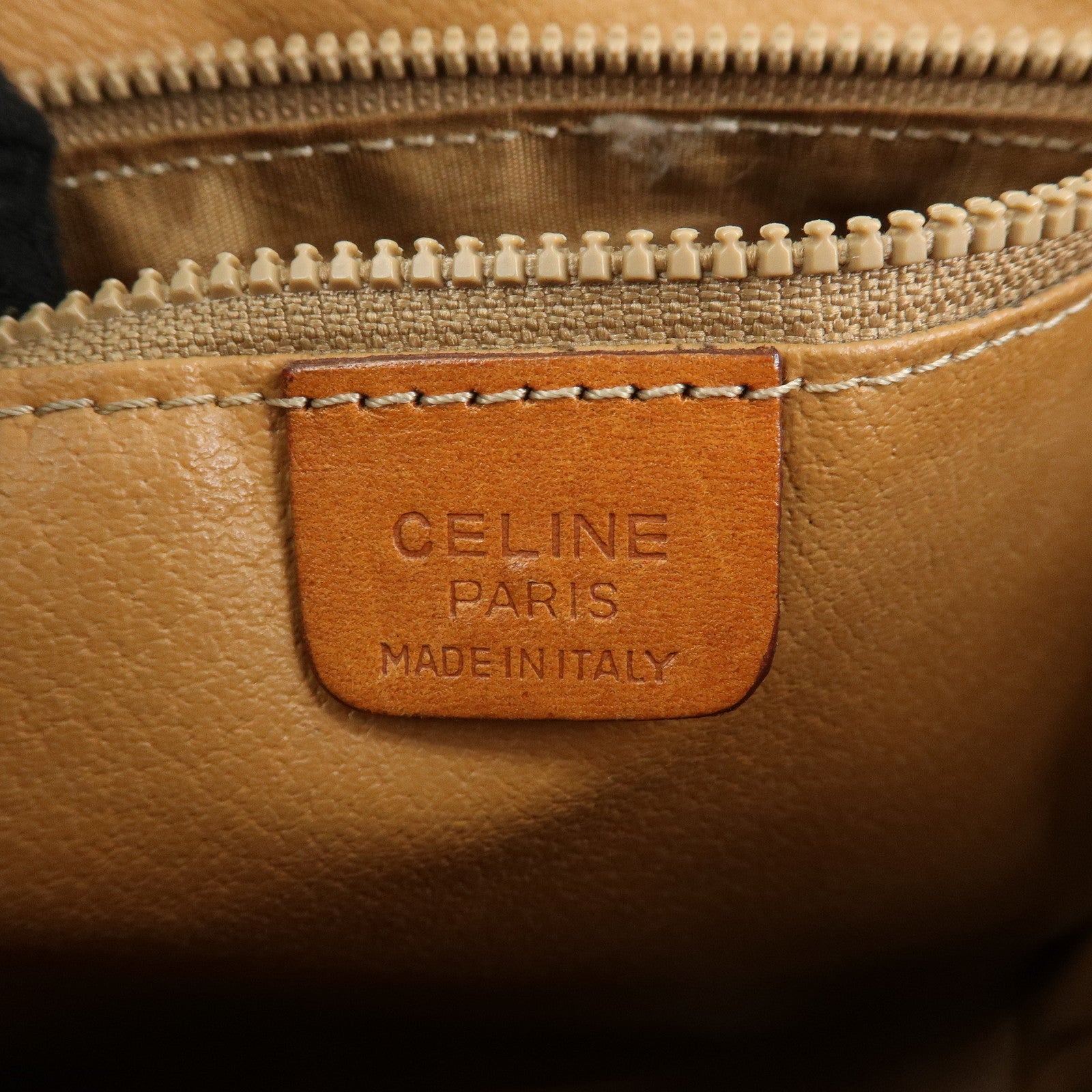 CELINE Macadam PVC Leather Tote Bag Hand Bag Shoulder Bag Brown