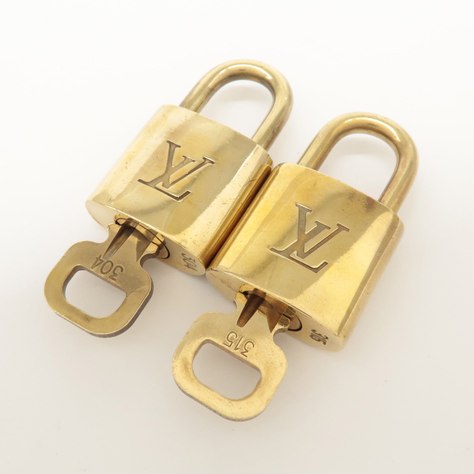 Louis Vuitton Set of 10 Lock & Key Cadena Key Lock Metal Gold Used