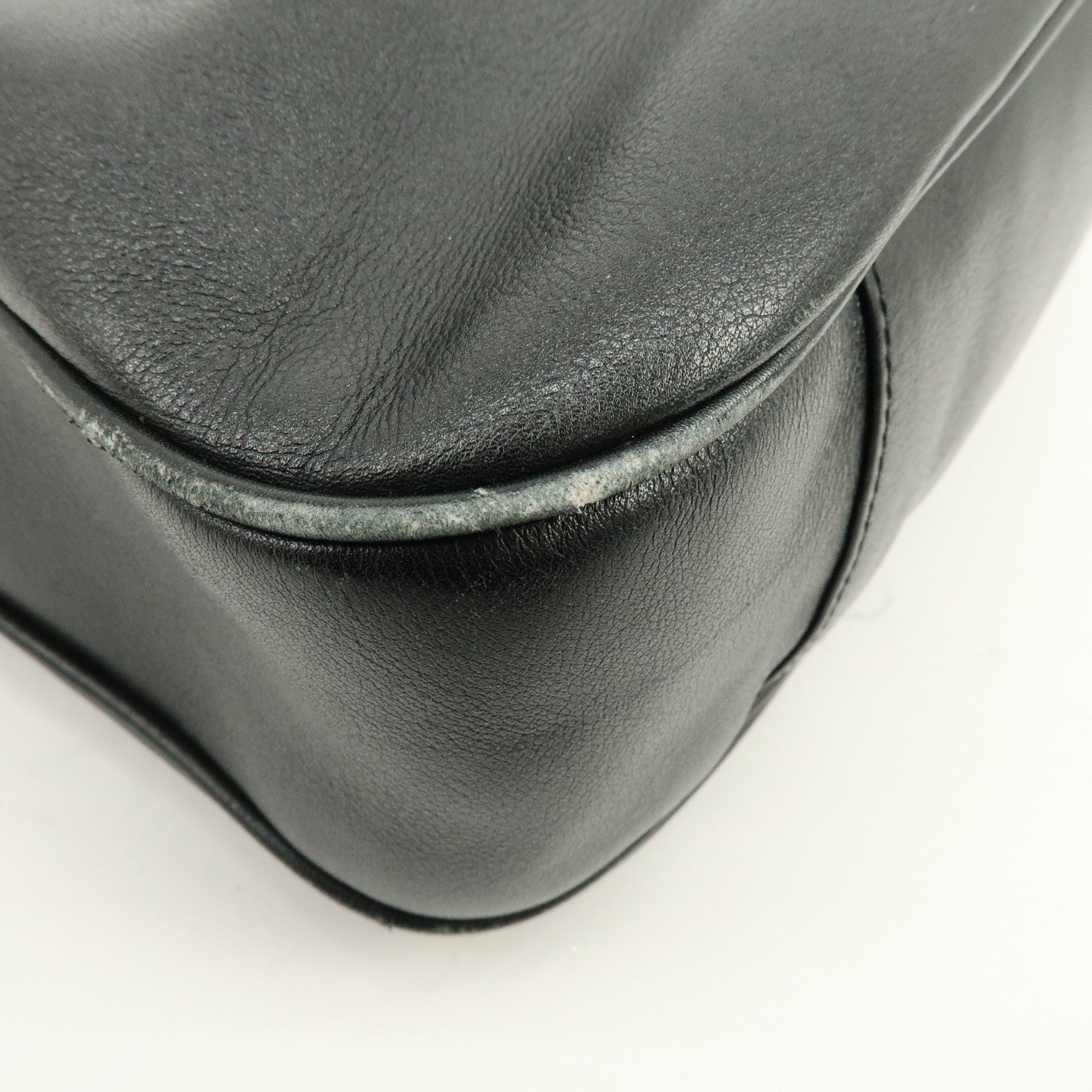 GUCCI Bamboo Leather 2Way Hand Shoulder Bag Black 001・2058・1577・0