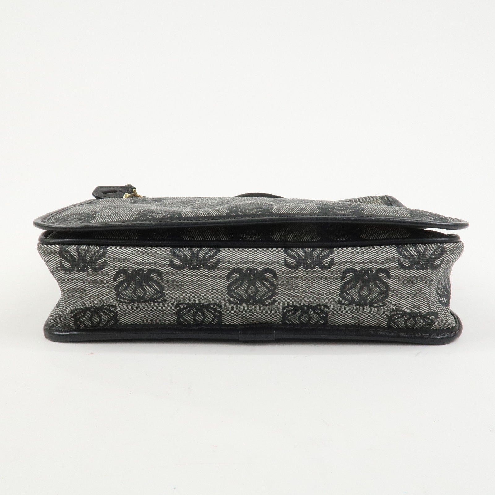 LOEWE Repeat Anagram PVC Leather Shoulder Bag Crossbody Bag Black