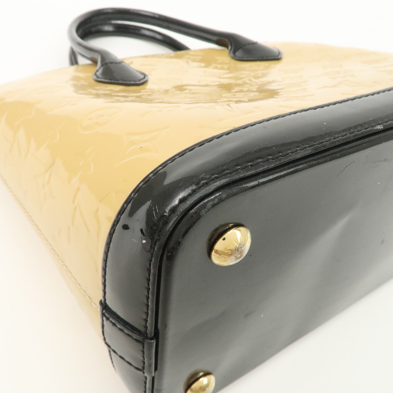 Louis Vuitton Monogram Verni Lockit PM Hand Bag Dune M90251 Used