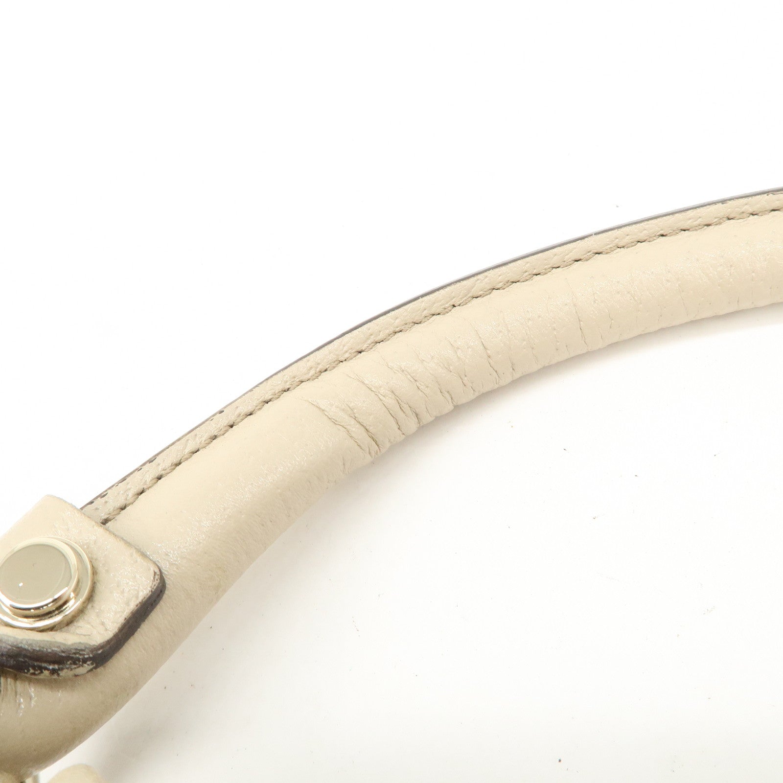 GUCCI Abbey Leather GG Canvas Shoulder Bag Beige Ivory 130737