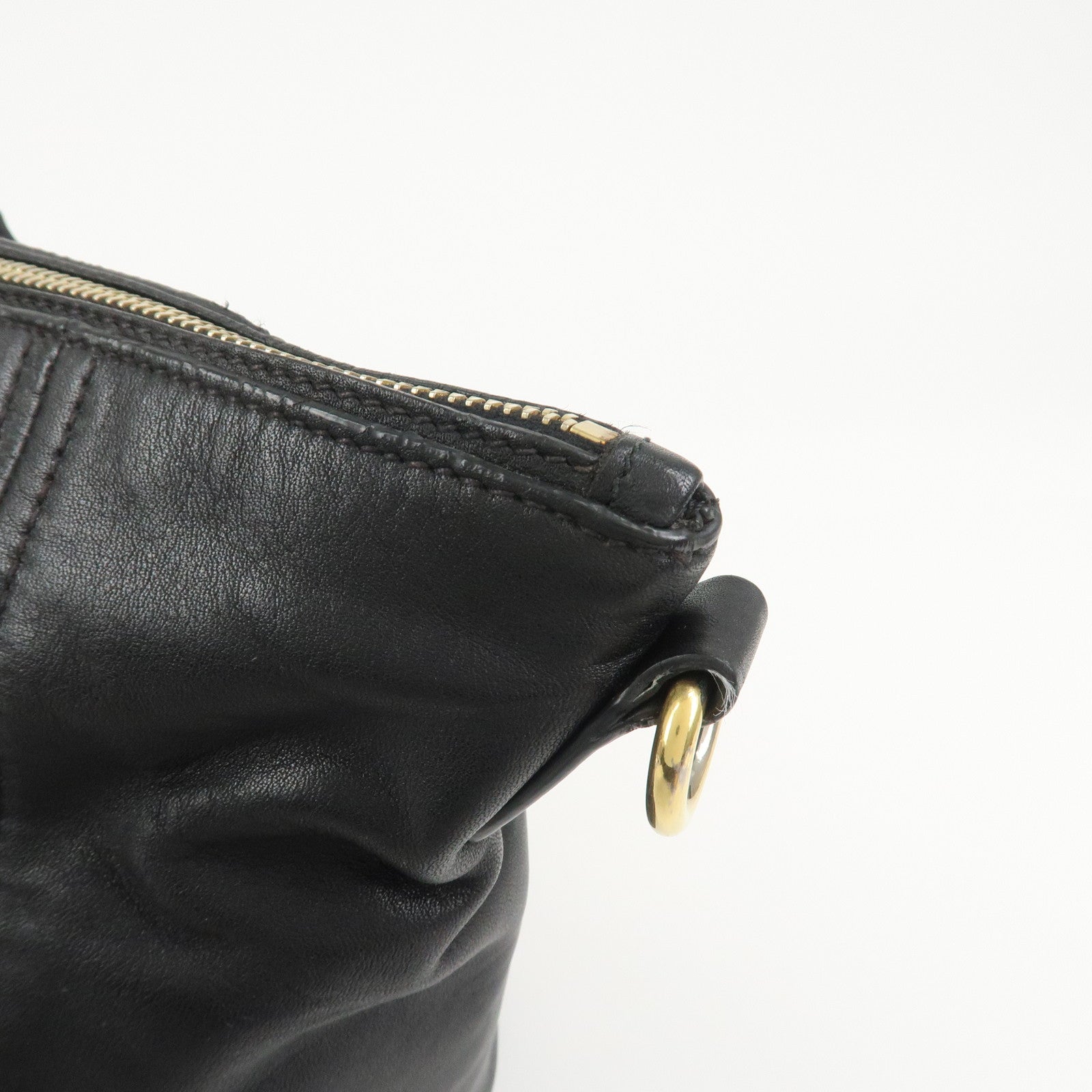 PRADA Triangle Logo Leather 2 Way Bag Hand Bag Shoulder Bag BL0685
