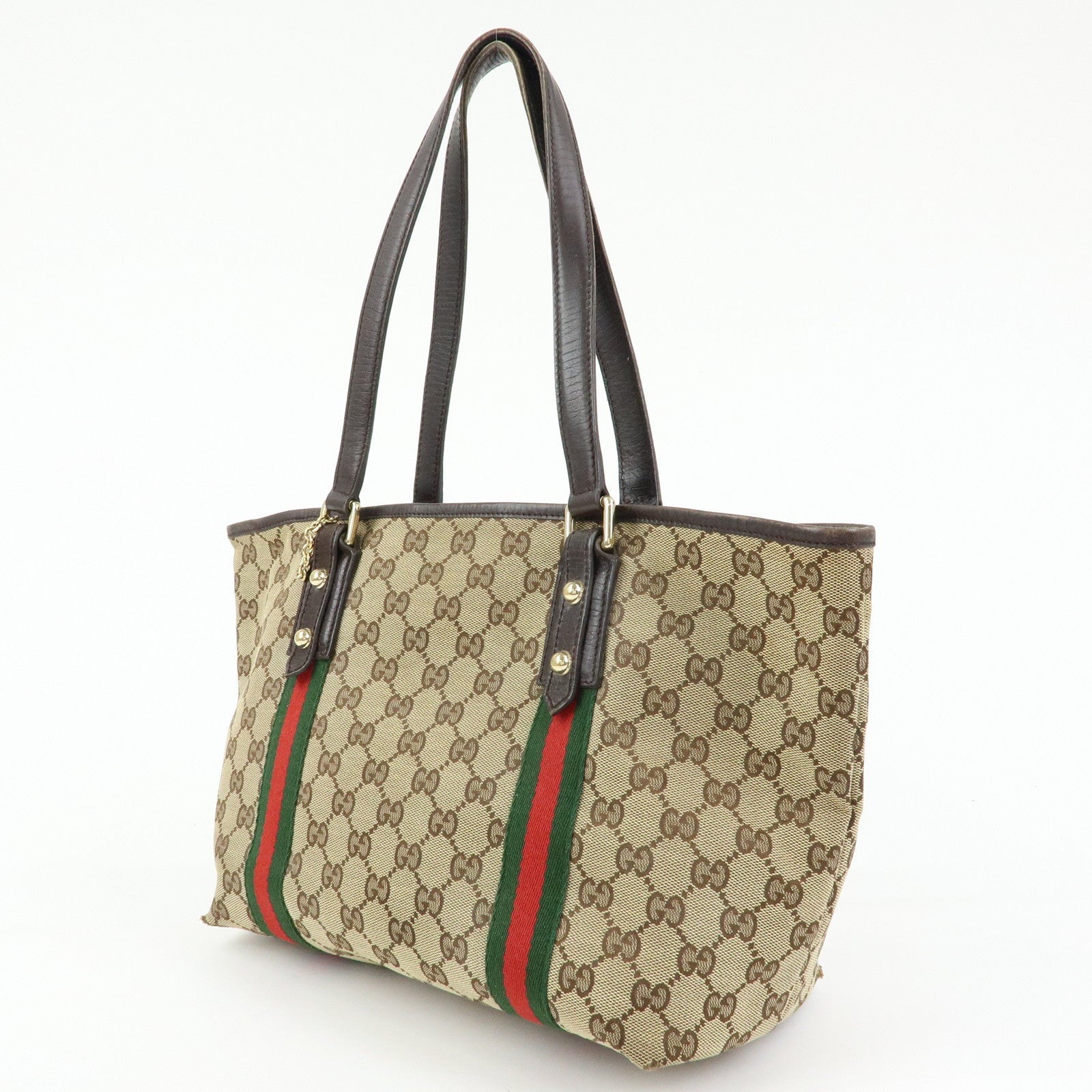 GUCCI Sherry GG Monogram Tote Bag Shoulder Bag Beige Brown 137396