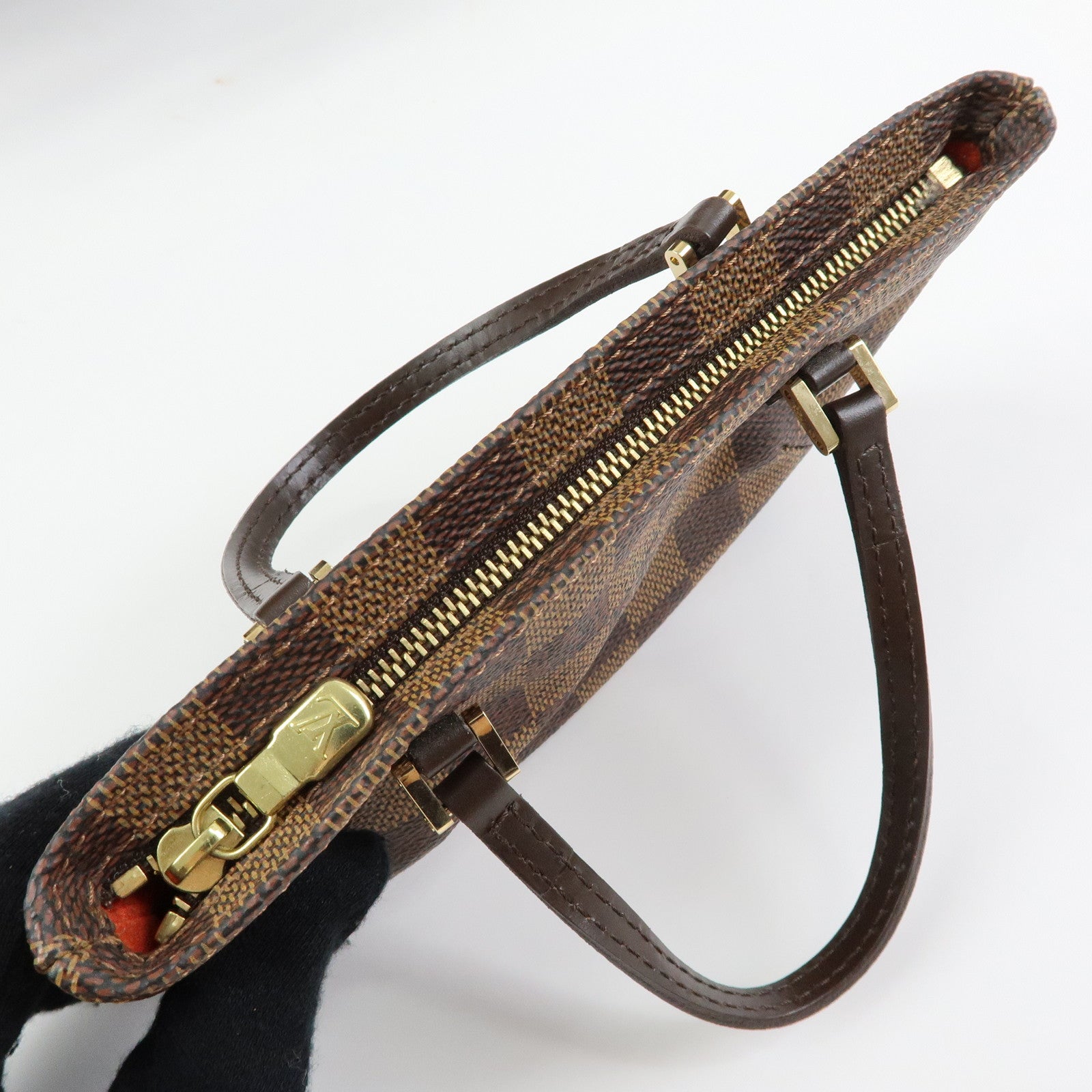Louis Vuitton Damier Canvas Leather Manosque GM Hand Bag N51120
