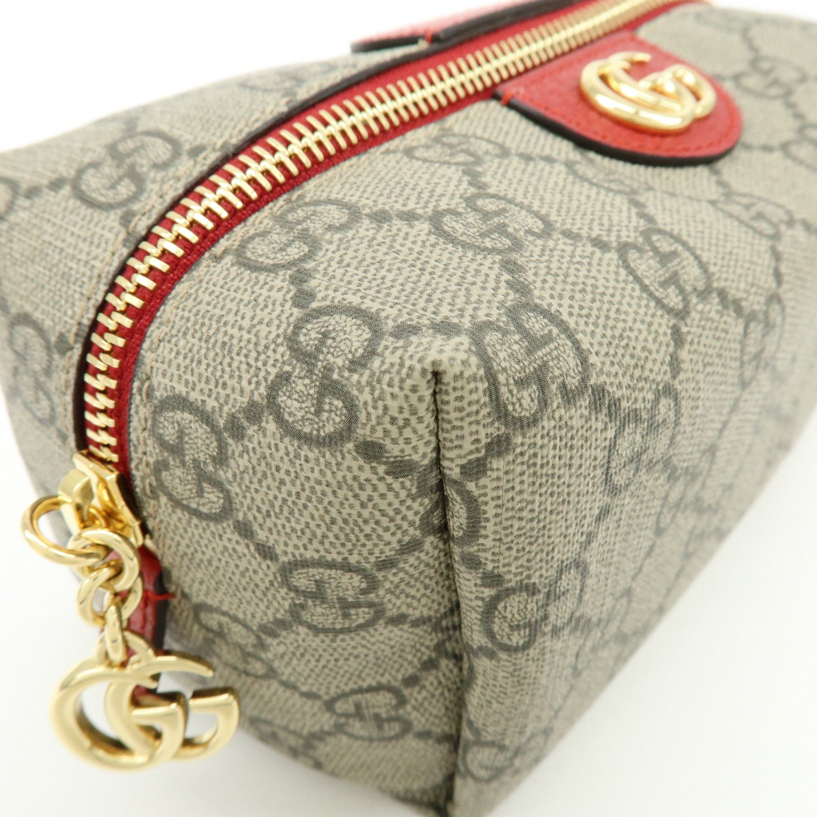GUCCI GG Marmont GG Supreme Cosmetic Pouch Brown Red 548393
