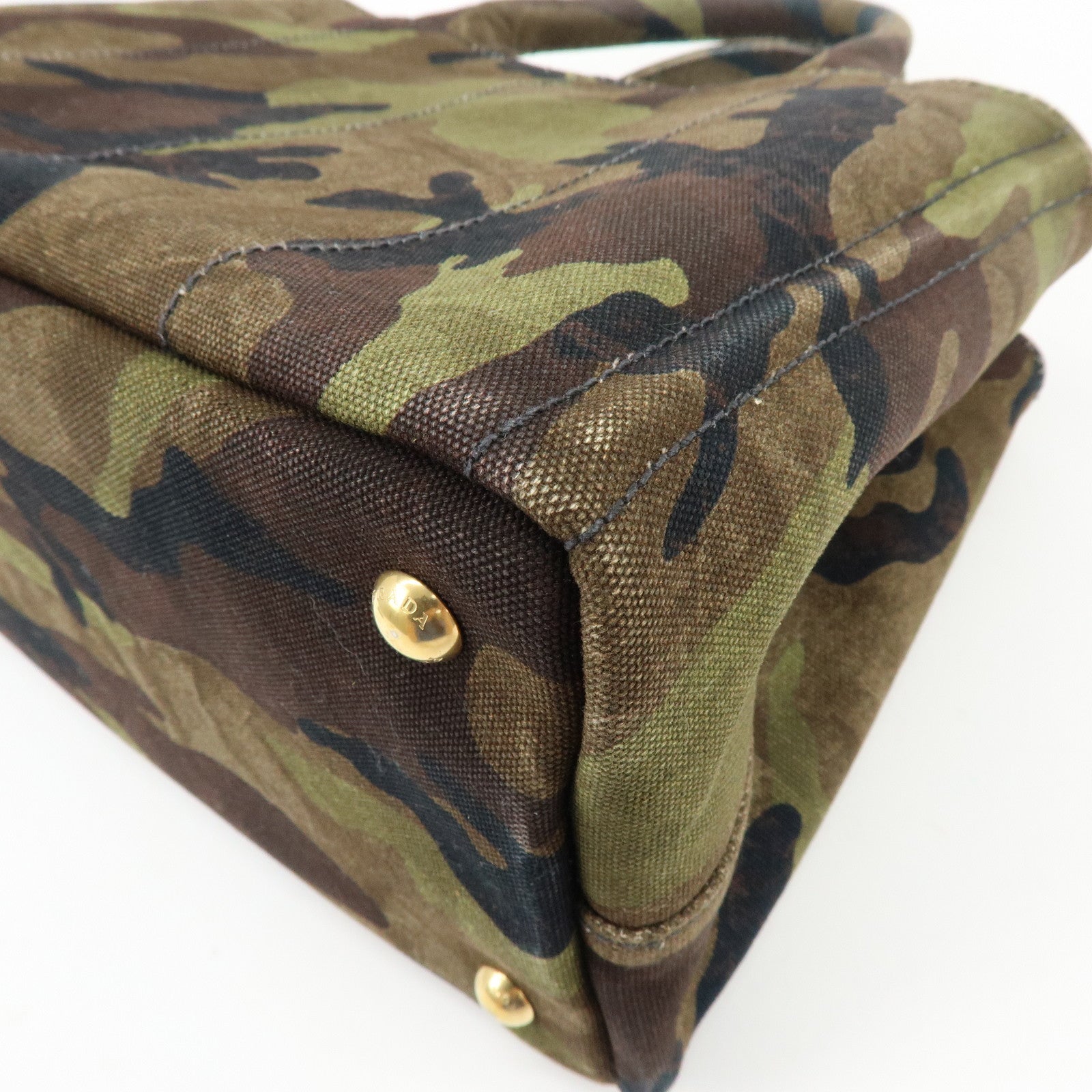 PRADA Triangle Logo Canapa Mini Canvas 2Way Bag Camouflage 1BG439