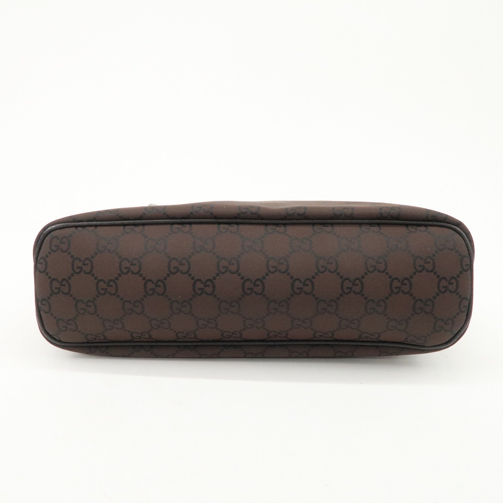 GUCCI GG Nylon Leather Shoulder Bag Hand Bag Brown 179776