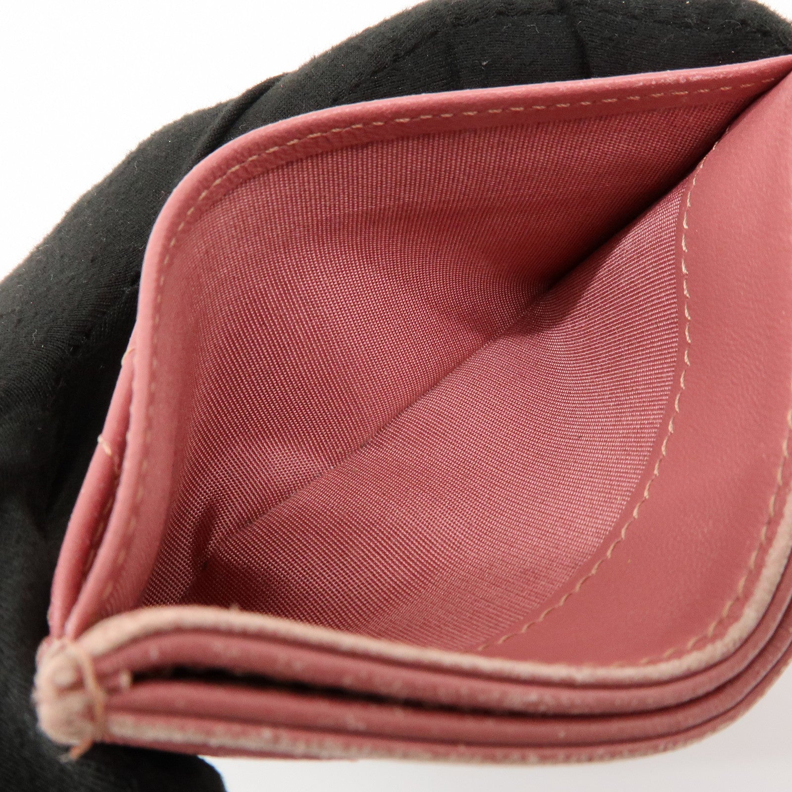 CHANEL Matelasse COCO Mark Lamb Skin Classic Card Case Pink AP0213