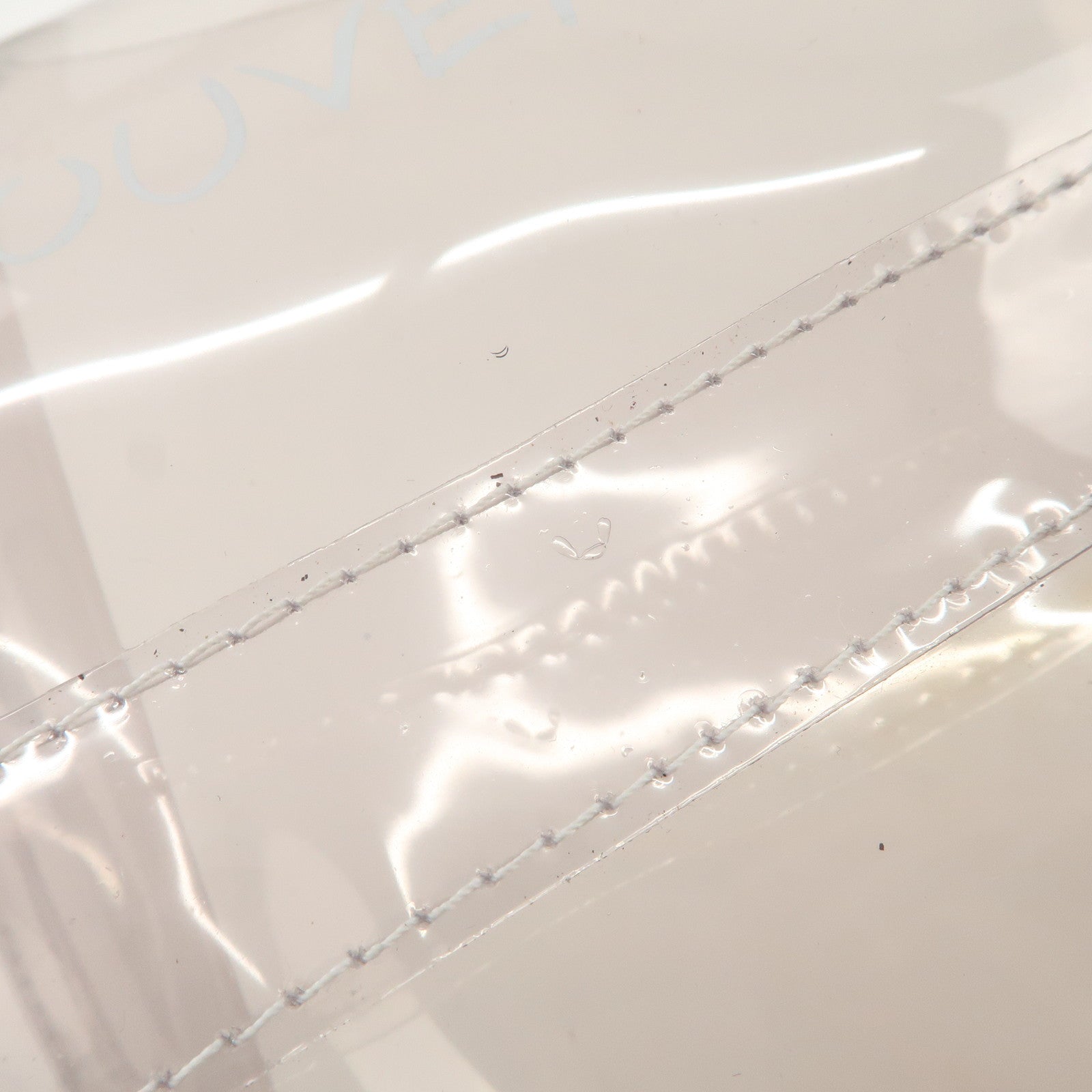 HERMES Kelly Vinyl Hand Bag Clear Transparent Gold Hardware Used