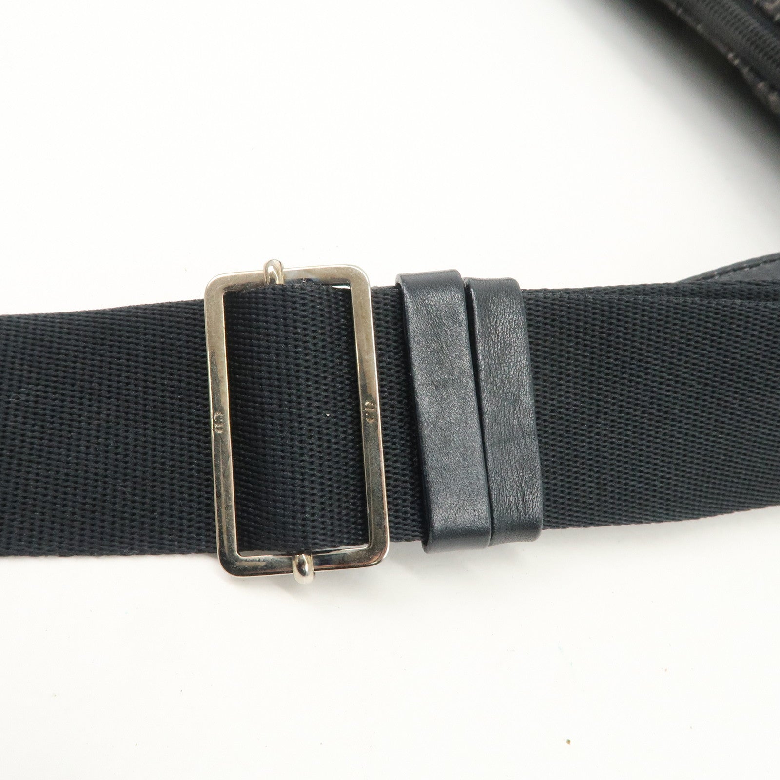 Christian Dior Trotter Leather Canvas Shoulder Bag Black Gray Used