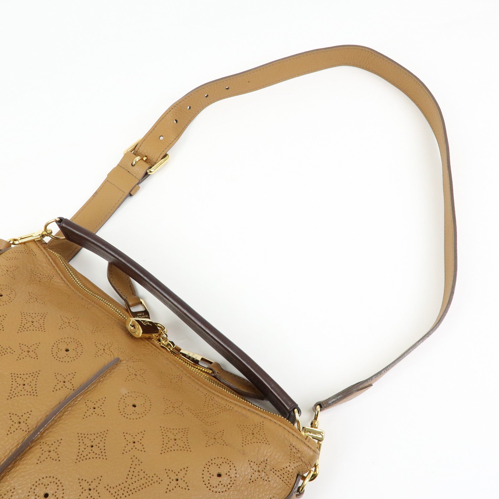 Louis Vuitton Monogram Mahina Selene MM Shoulder Bag Caramel M94214