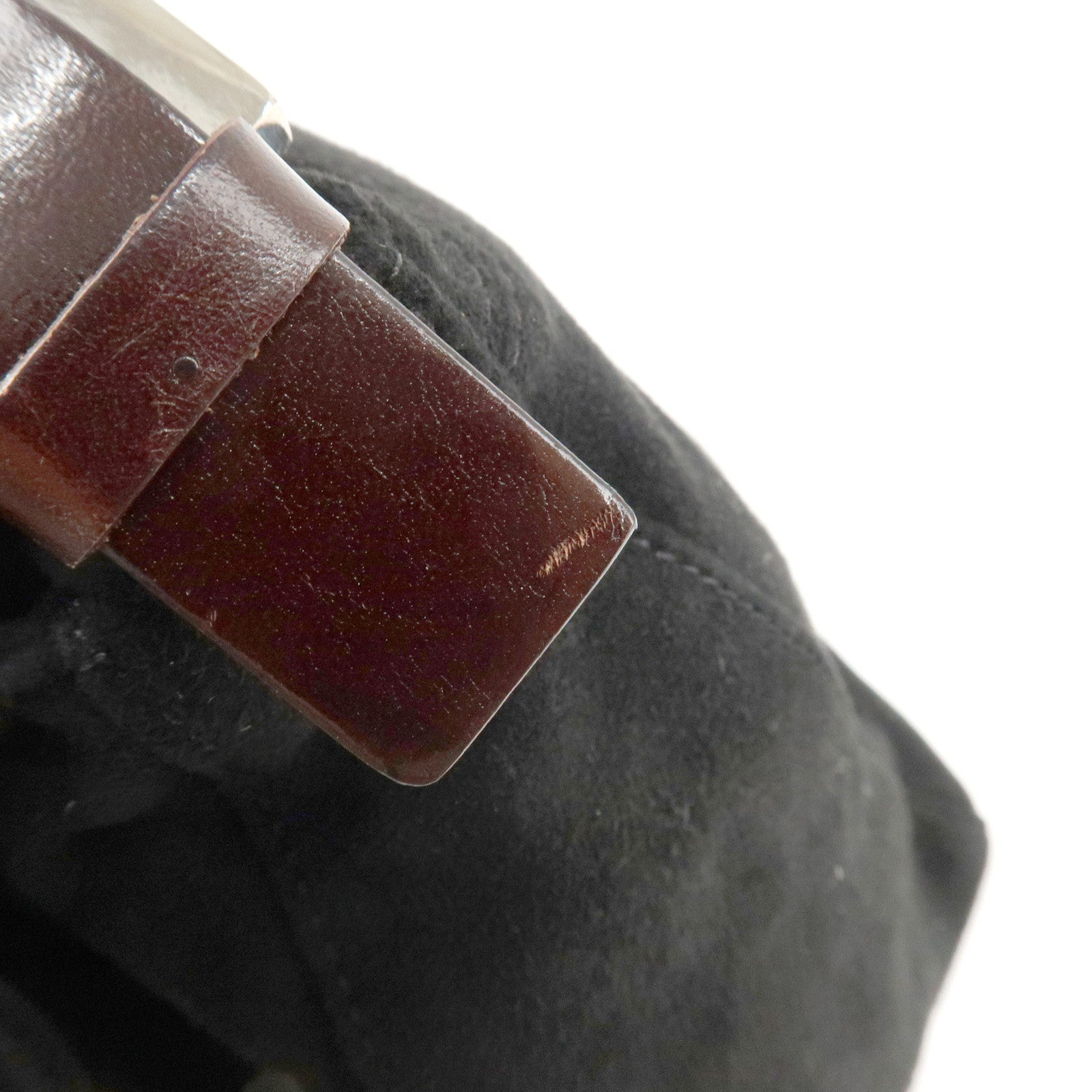 FENDI Mamma Baguette Suede Leather Shoulder Bag Silver HDW 26325 Used