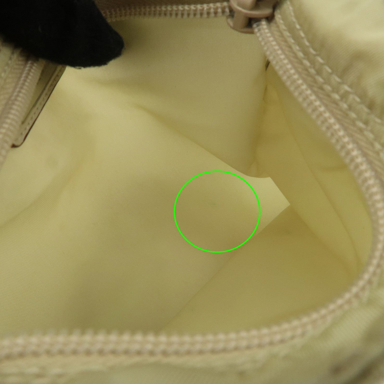 PRADA Triangle Logo Nylon Shoulder Bag Crossbody Bag Beige B7372 Used