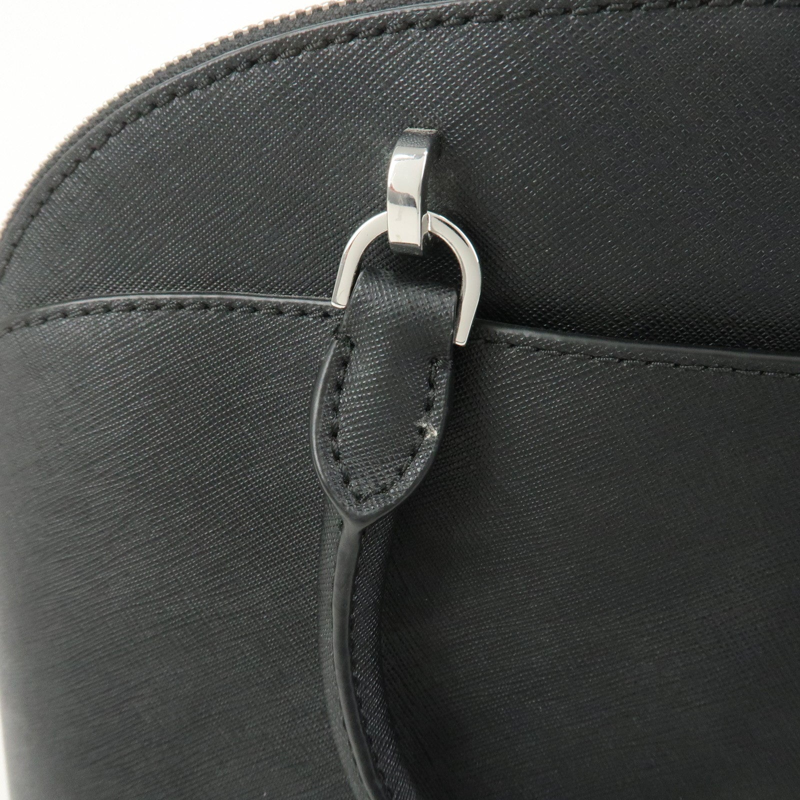 MICHAEL KORS Leather 2 Way Shoulder Bag Hand Bag Black Silver