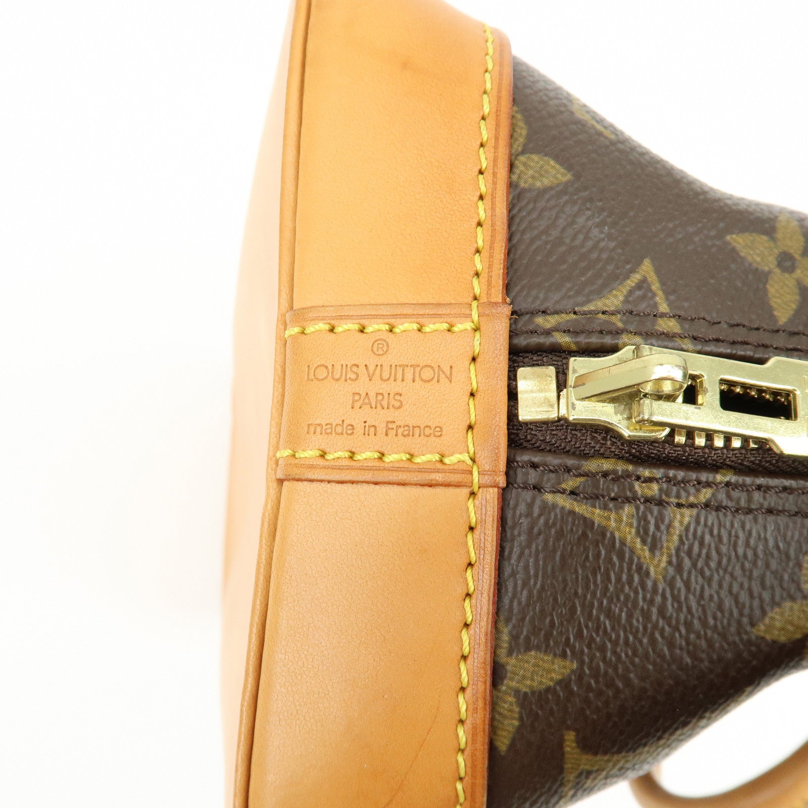 Louis Vuitton Monogram Alma Canvas Leather Hand Bag Brown M51130