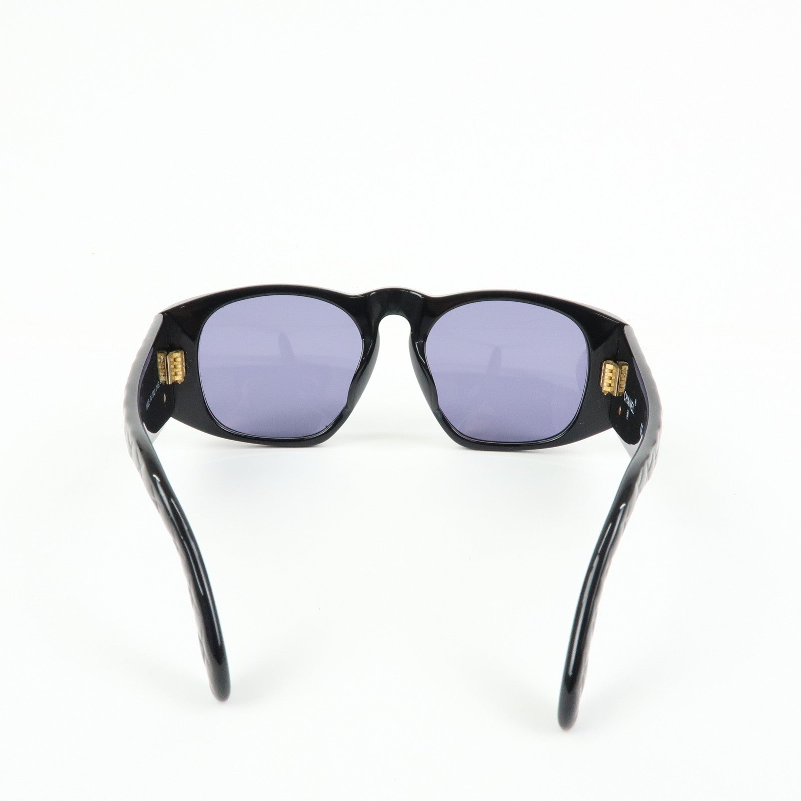 CHANEL COCO Mark Matelasse Plastic Sunglasses Black 01450 94305