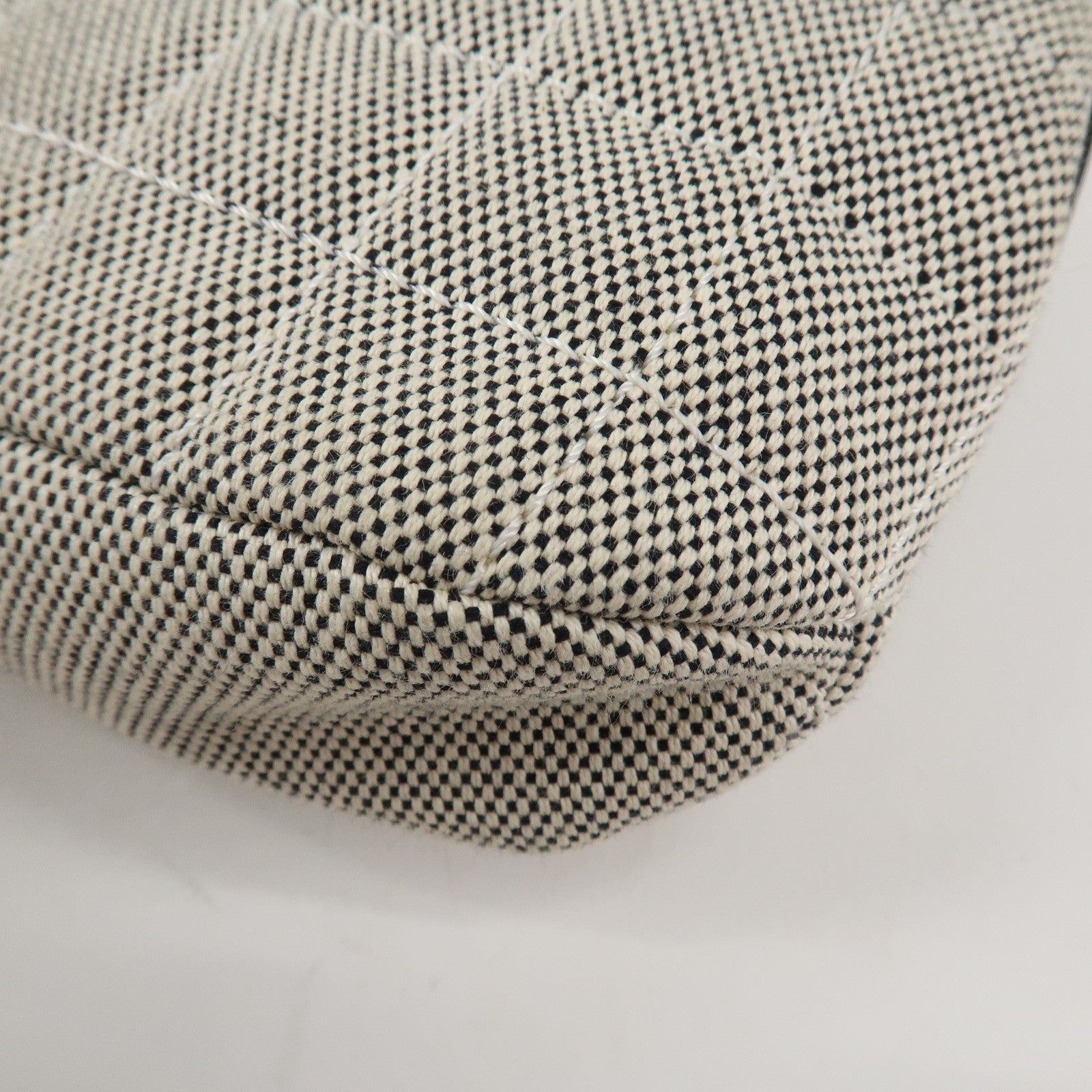 CHANEL COCO Mark Canvas Patent Leather Chain Shoulder Bag Grey Orange Used