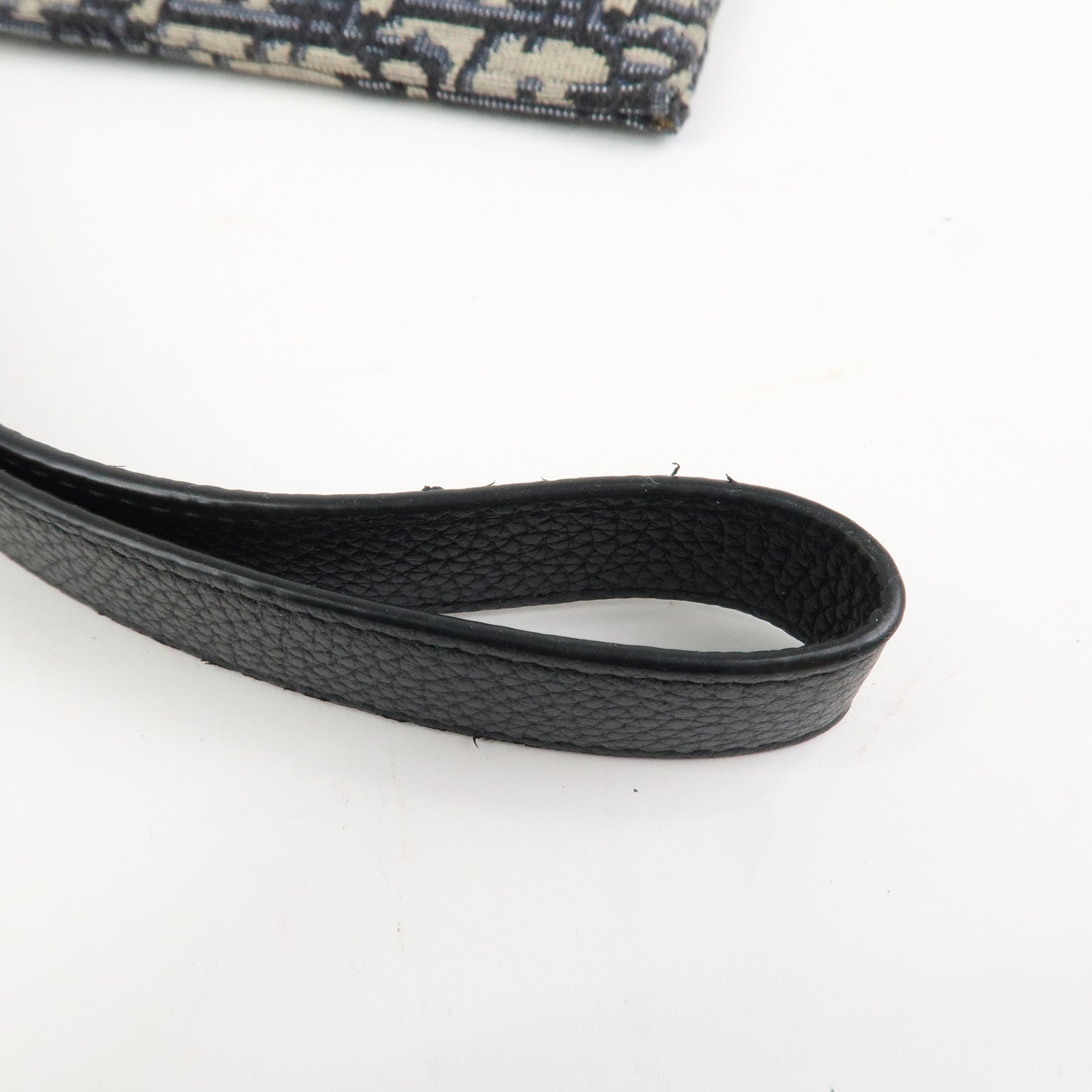 Christian Dior Oblique Canvas Clutch Bag Pouch Navy