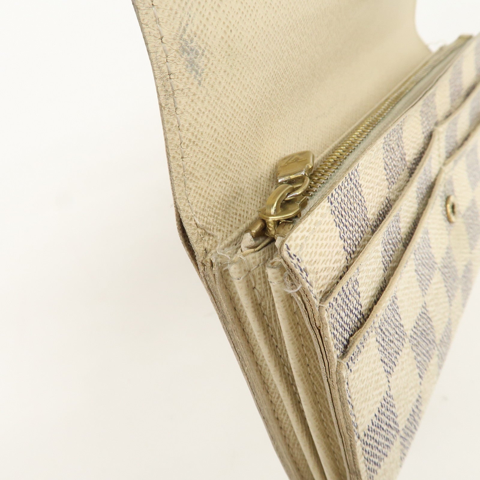 Louis Vuitton Set of 2 Damier Azur Portefeuille Sarah Wallet M61735 Used
