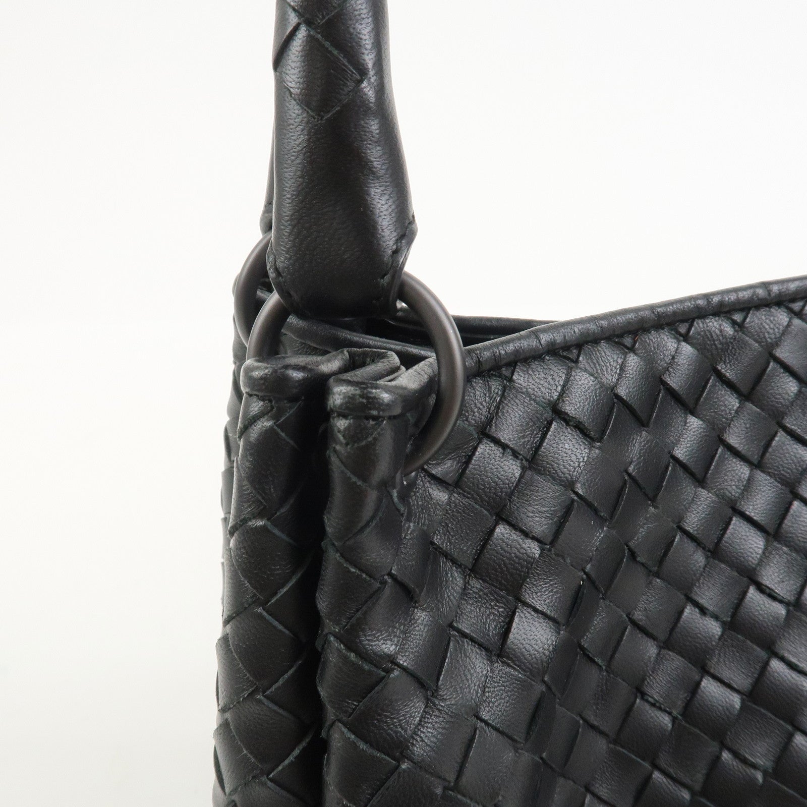BOTTEGA VENETA Intrecciato Leather Tote Bag Hand Bag Black
