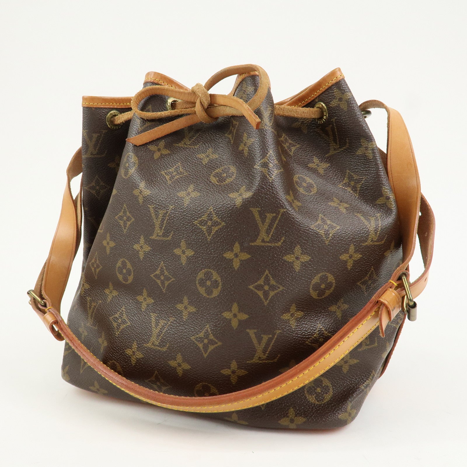 Louis Vuitton Monogram Canvas Petit Noe Shoulder Bag Brown M42226