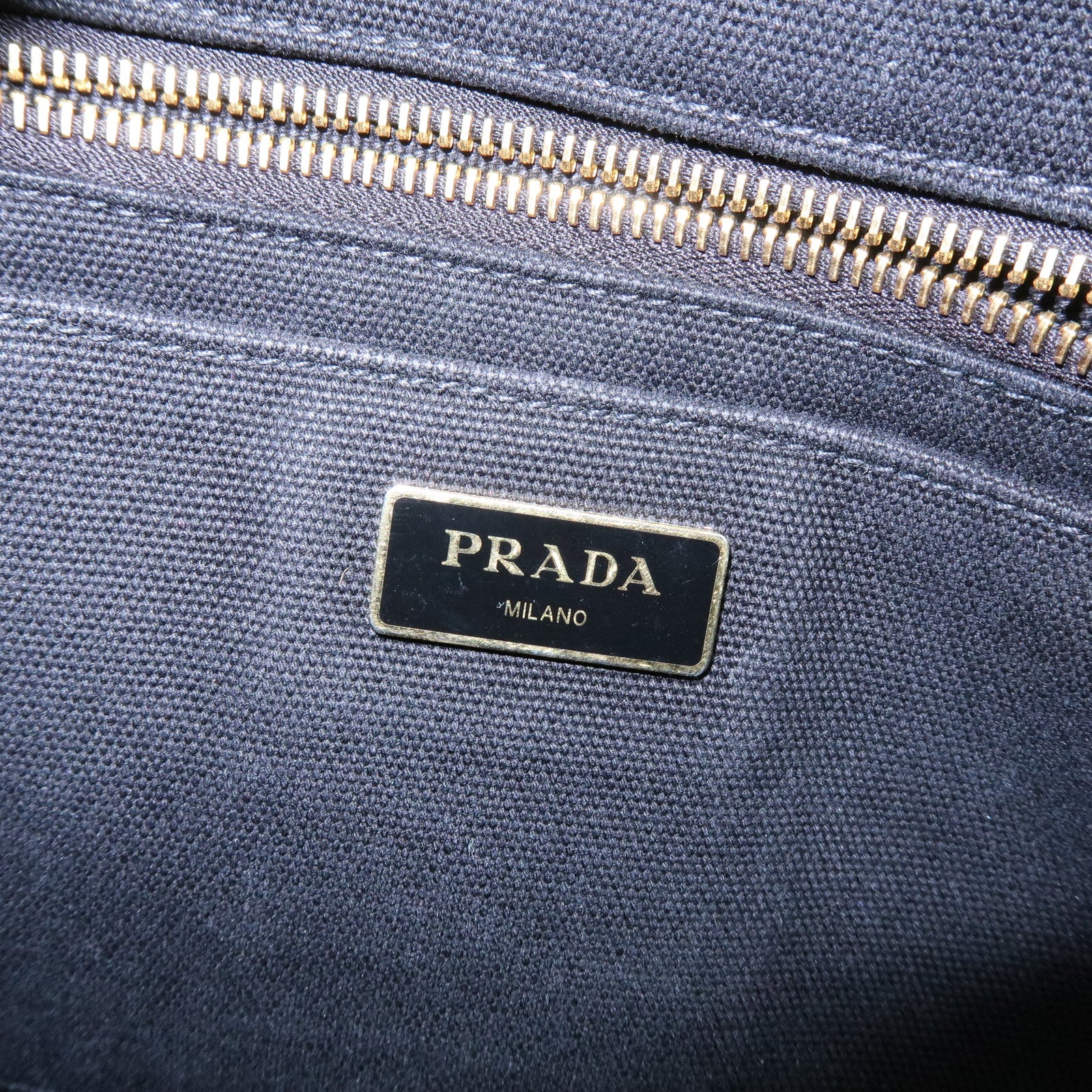 PRADA Triangle Logo Canapa Mini Canvas 2Way Hand Bag Black 1BG439