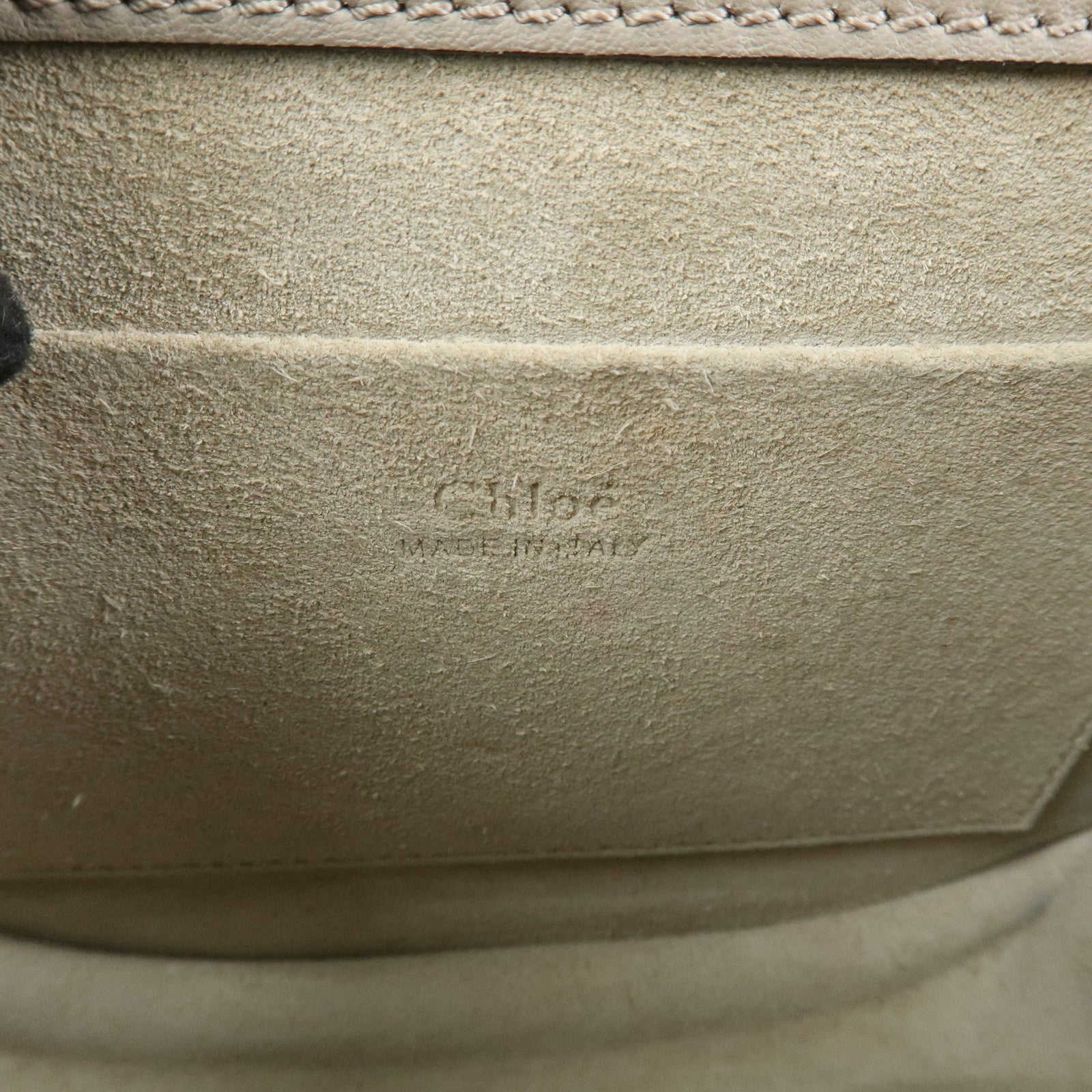 Chloe Nile Leather 2Way Bag Shoulder Bag Hand Bag Greige