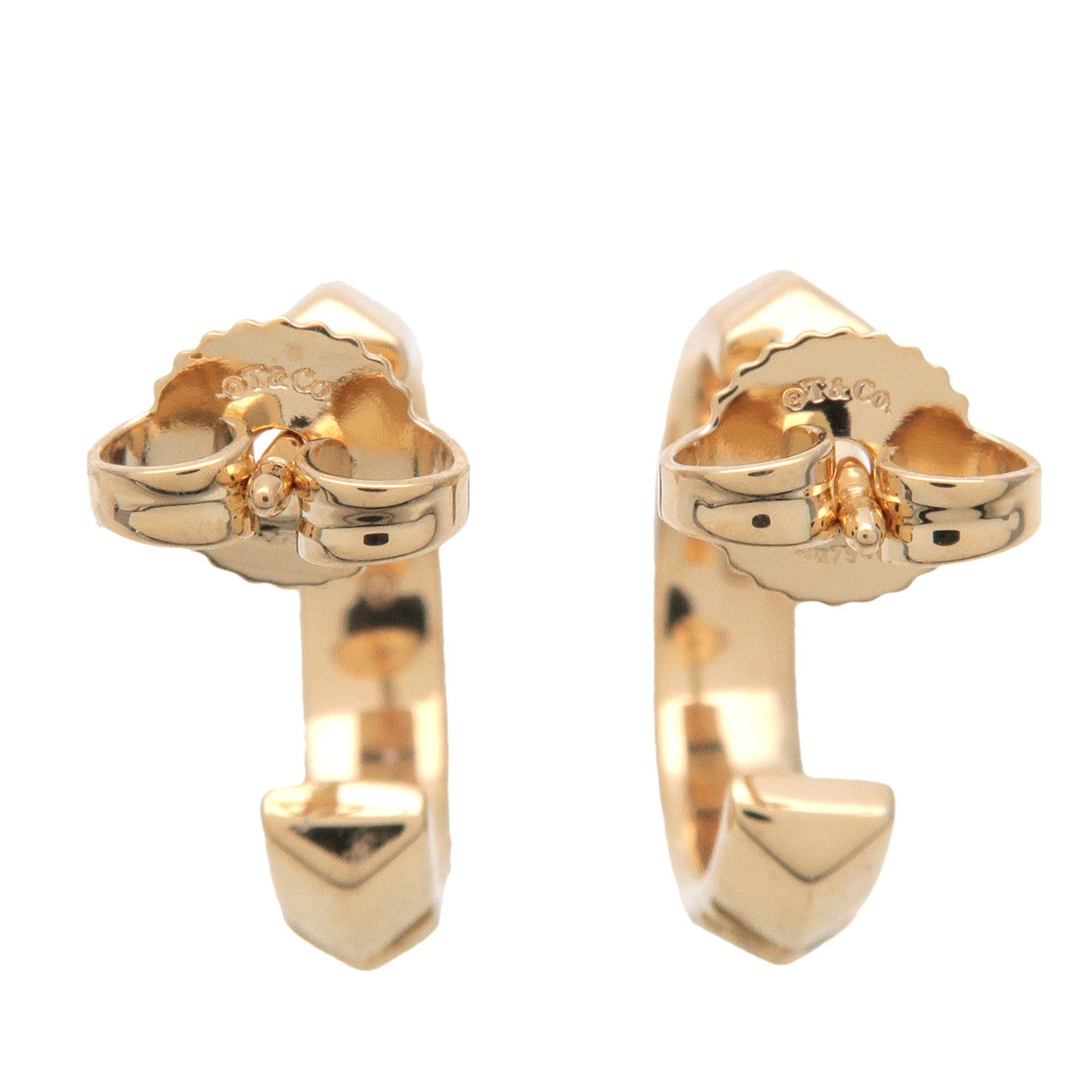 Tiffany & Co Atlas X Hoop Earrings K18 750YG Yellow Gold