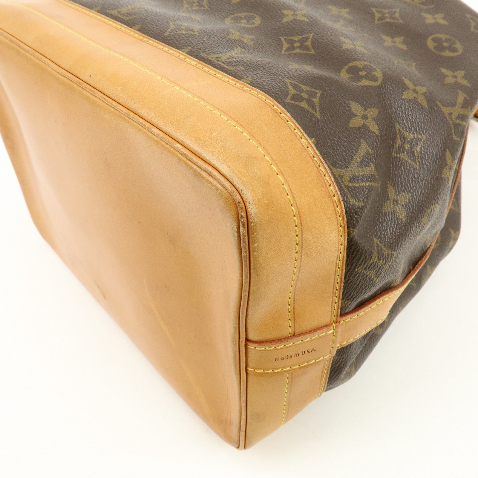Louis Vuitton Monogram Noe Canvas Leather Shoulder Bag Brown M42224