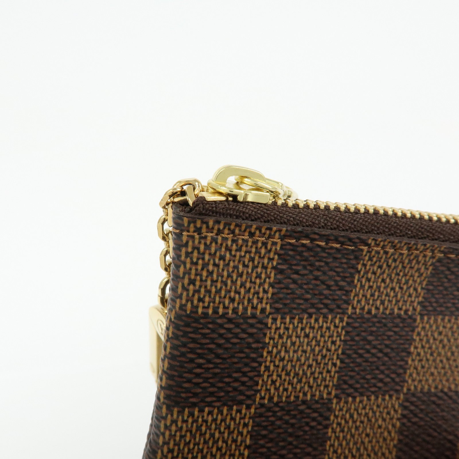 Louis Vuitton Damier Canvas Pochette Cles Coin Case Brown N62658