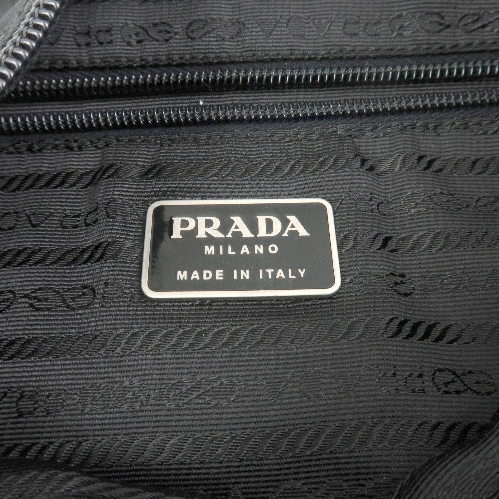 PRADA Nylon Leather Shoulder Bag Crossbody Bag Black B10140