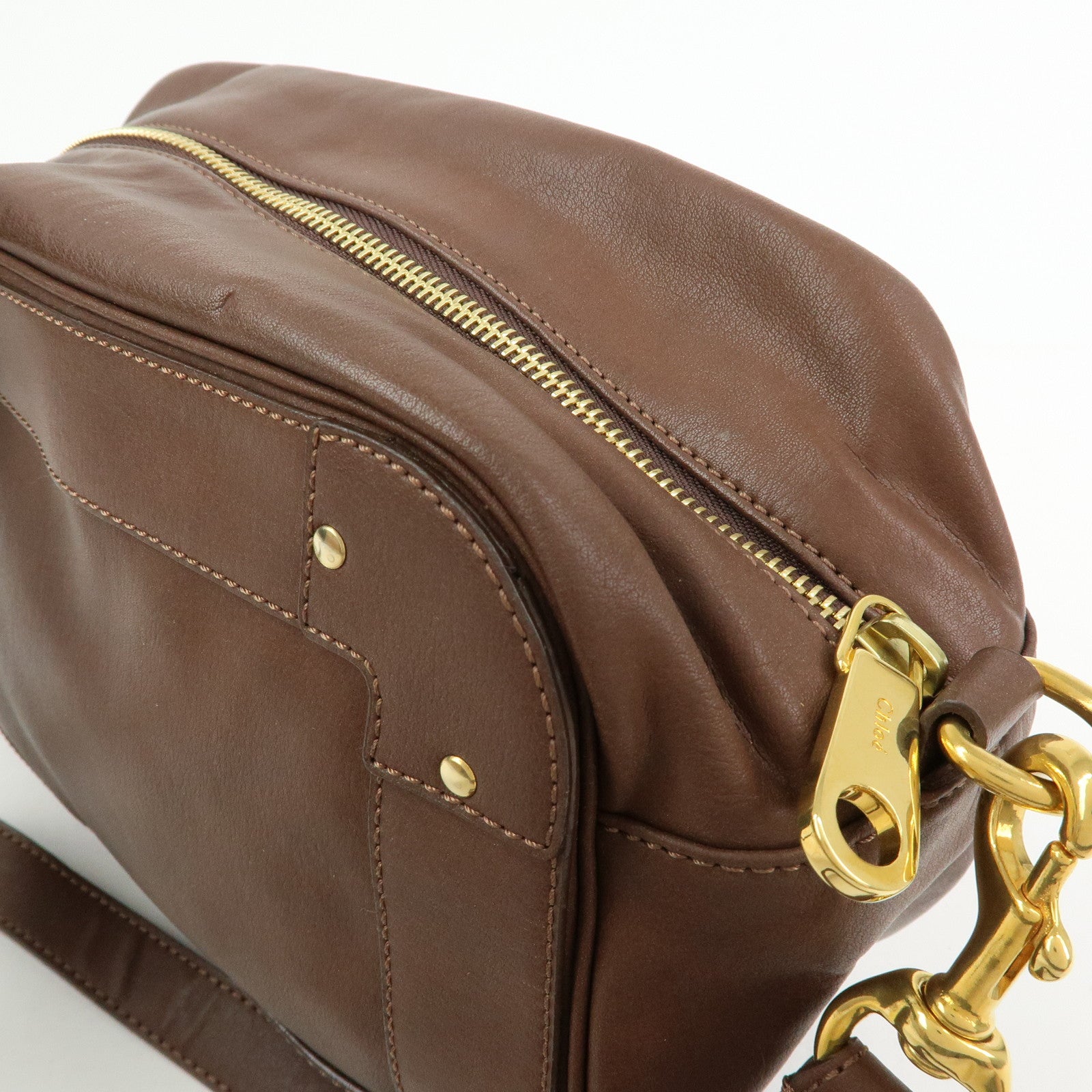 Chloe Eden Leather Shoulder Bag Crossbody Bag Tassel Dark Brown