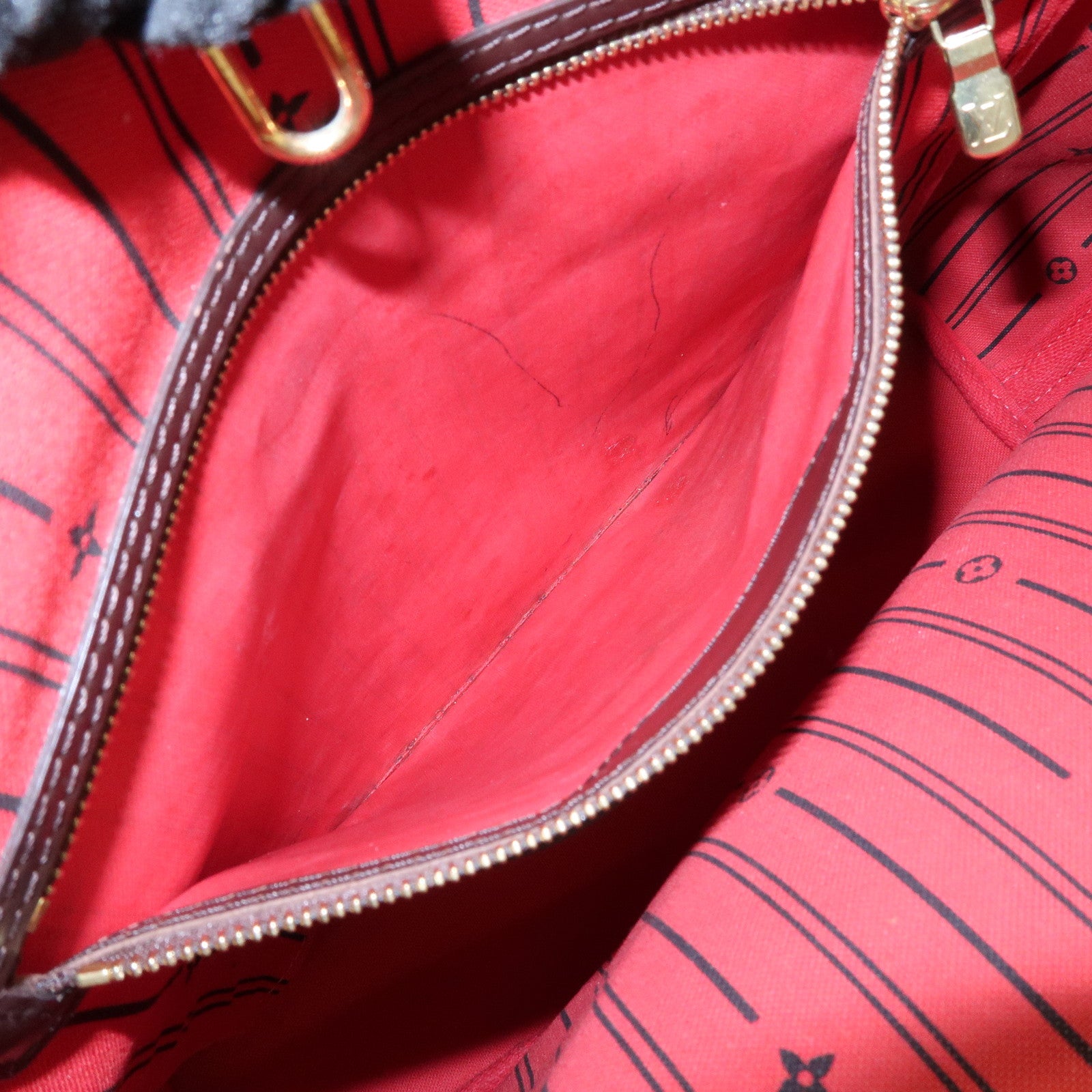 Louis Vuitton Damier Ebene Neverfull MM Tote Bag Cerise N41358