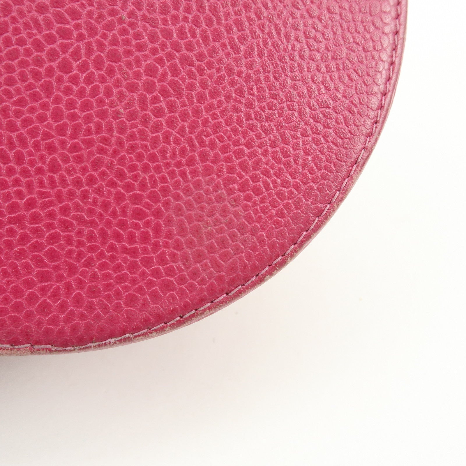 CHANEL Caviarskin Jewelry Case Cosmetic Case Accessory Pouch Pink