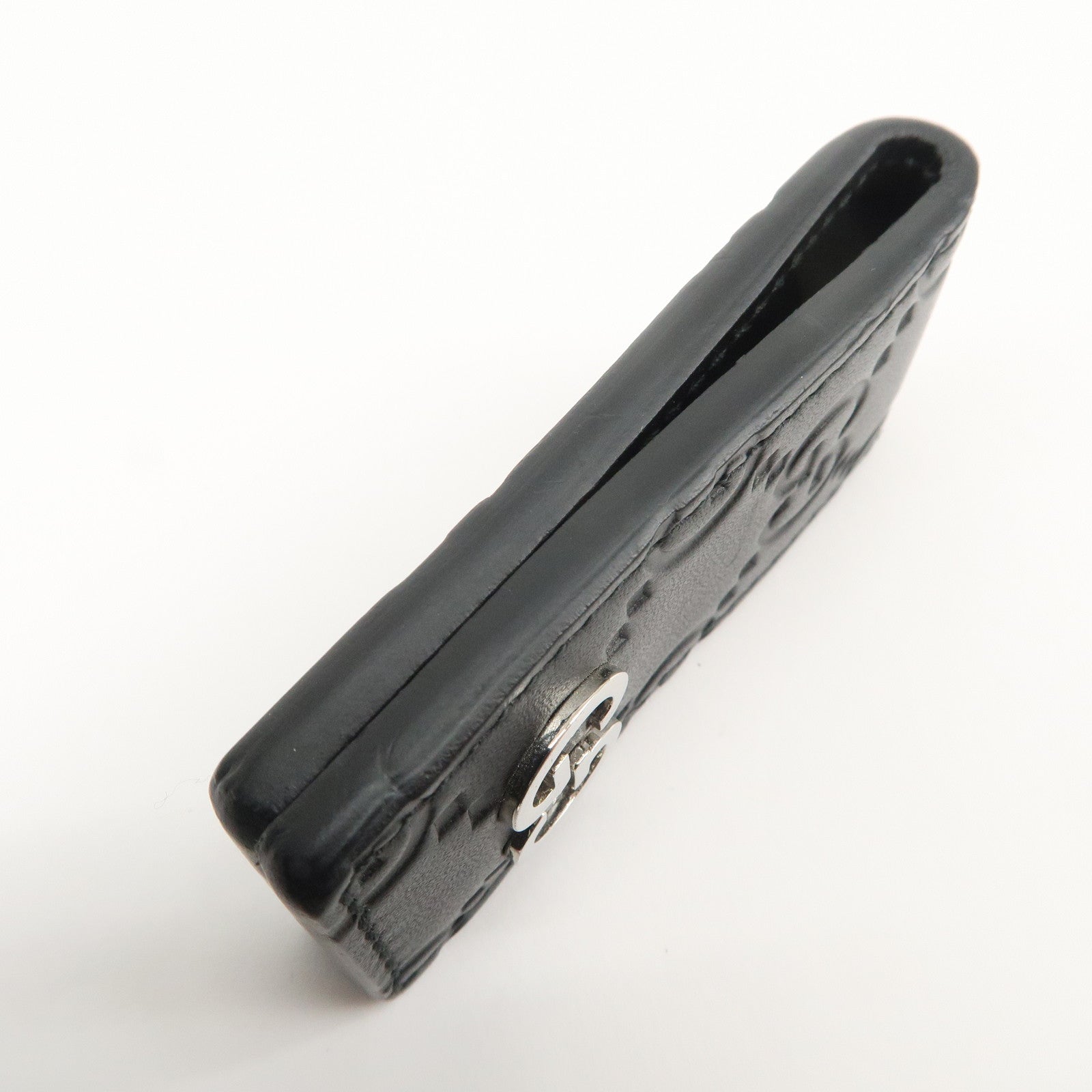 GUCCI Guccissima Leather Money Clip Bills Clip Black