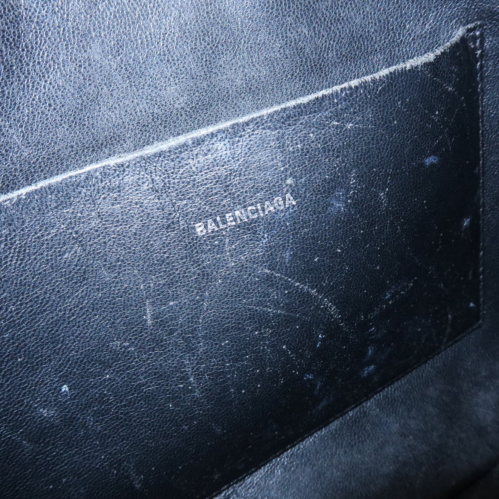 BALENCIAGA Leather Clutch Bag Flat Bag Black
