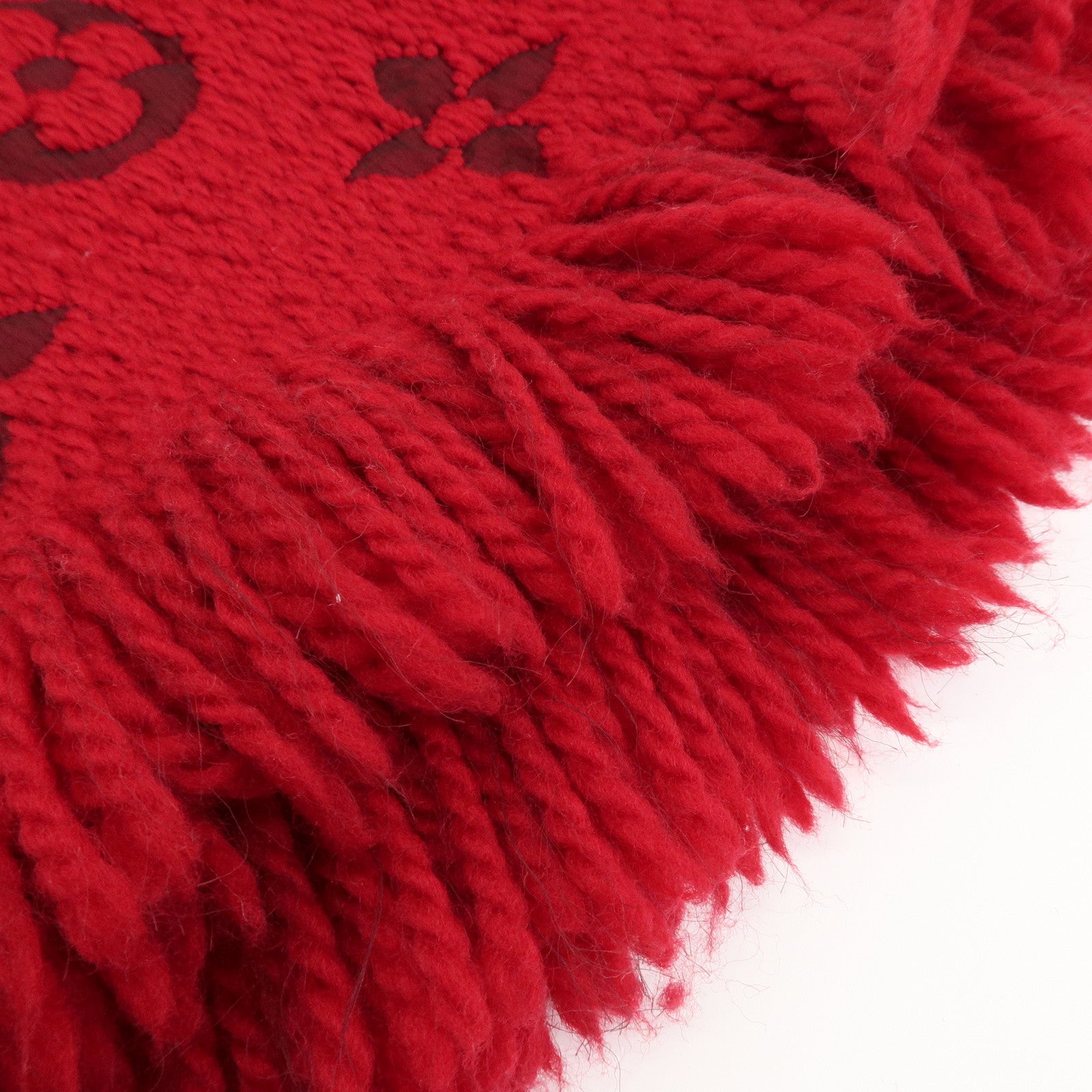 Louis Vuitton Echarpe Logomania Monogram Wool Silk Scarf Ruby Red