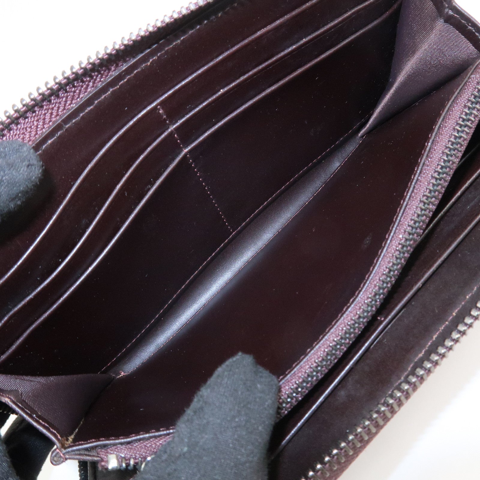 FENDI Zucchino Canvas Leather Round Zippy Long Wallet Brown 8M0024