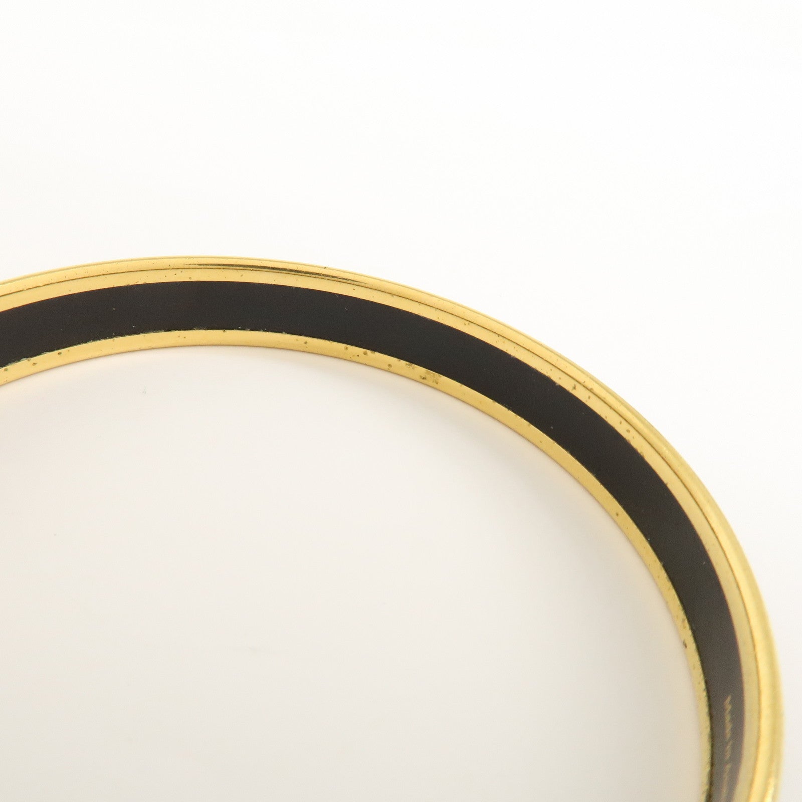 HERMES Email PM Metal Bracelet Bangle Red Gold