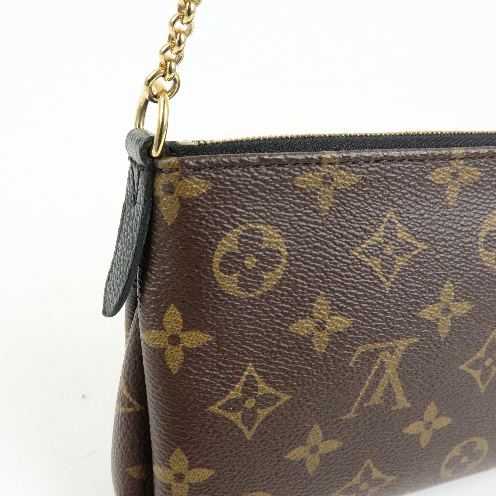 Louis Vuitton Monogram Pallas Clutch 2Way Shoulder Bag Noir M41639