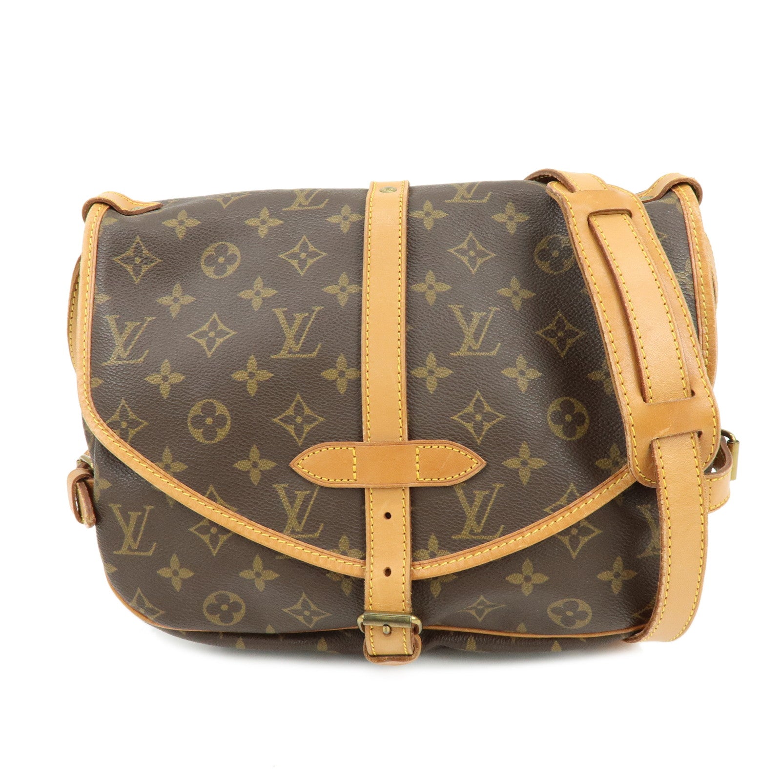 Louis Vuitton Monogram Saumur 30 Canvas Shoulder Bag Brown M42256