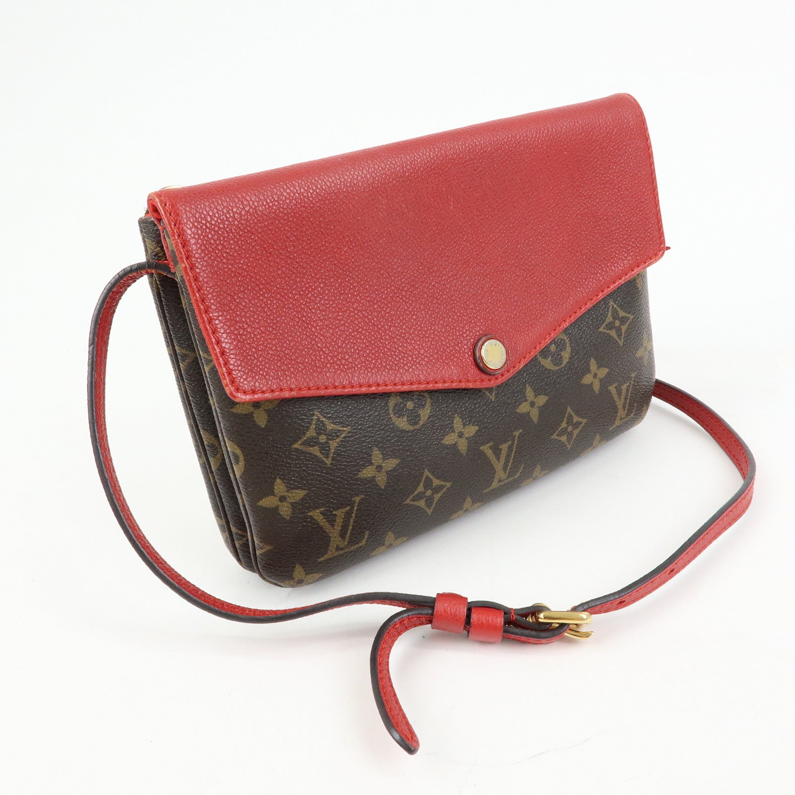 Louis Vuitton Monogram Twice Shoulder Crossbody Bag Cerise M50184