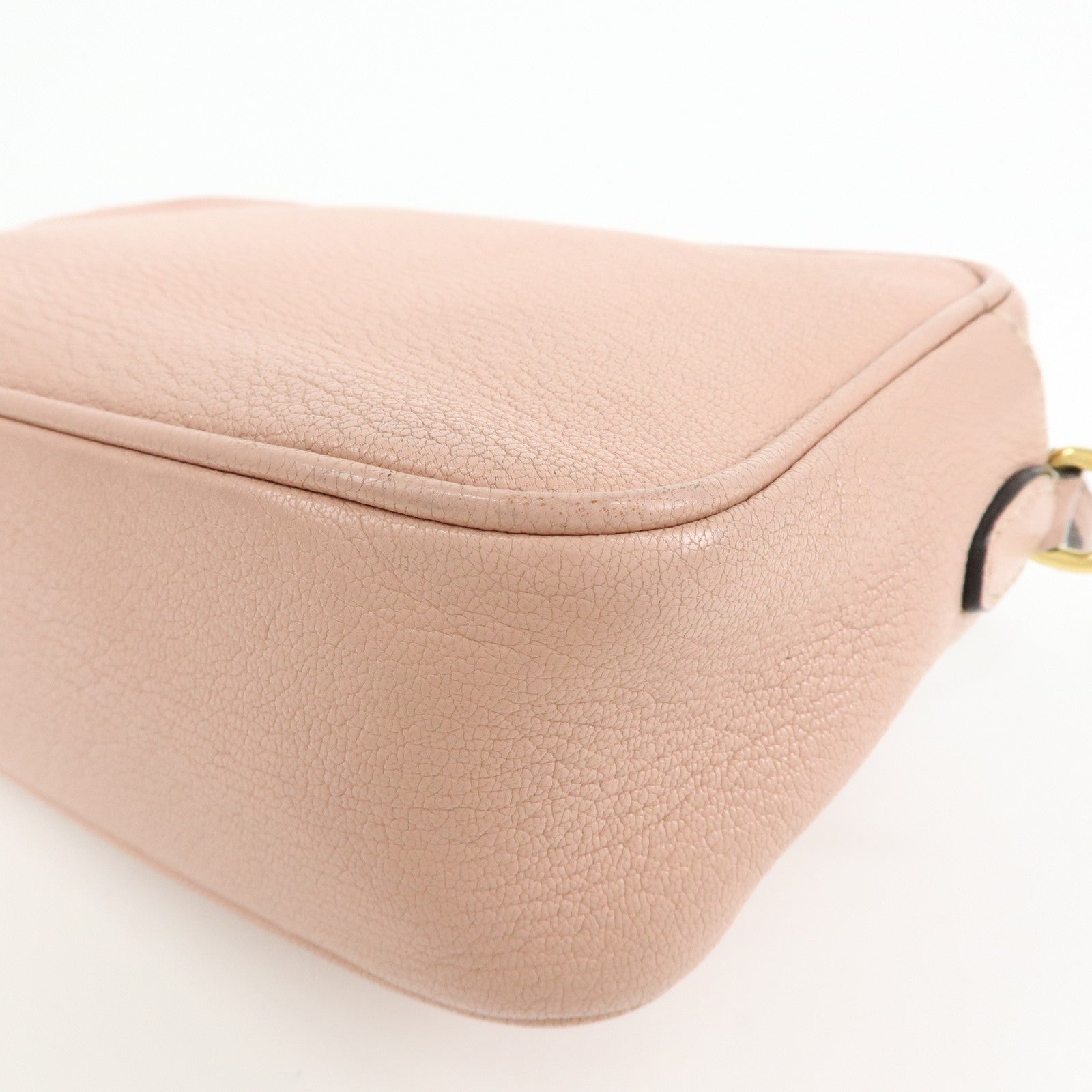 MIU MIU Leather Ribbon Shoulder Bag Crossbody Pink
