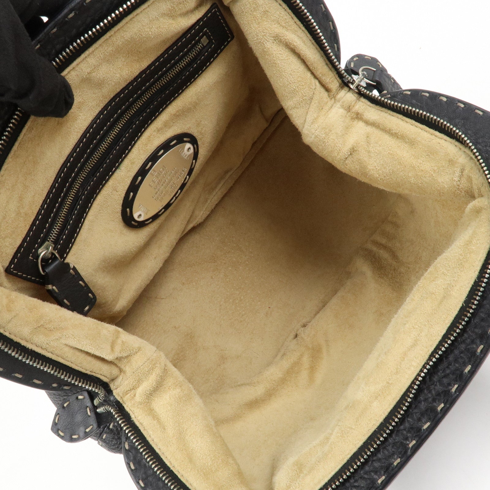 FENDI Seleria Doctor's Bag Hand Bag Black 8BN075