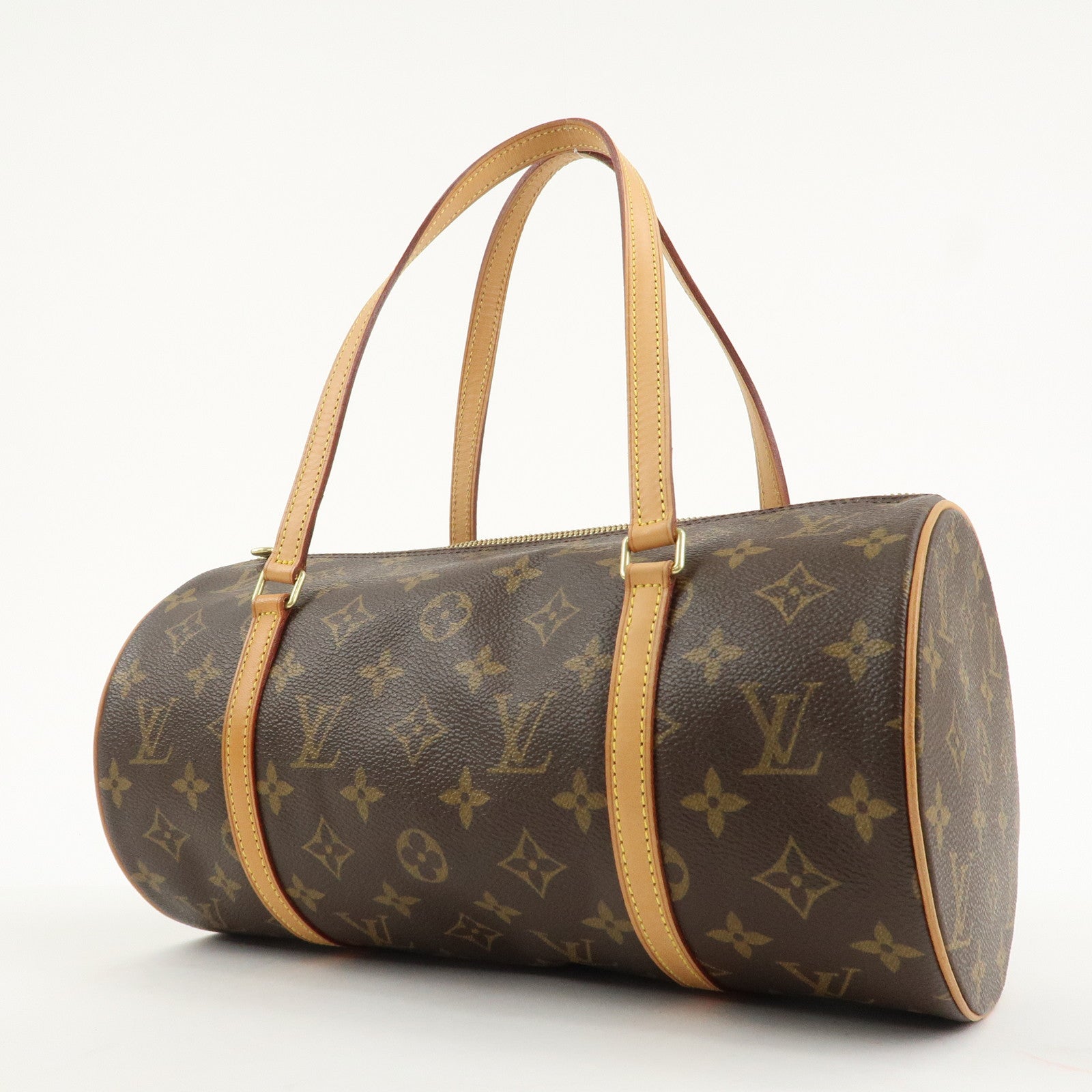 Louis Vuitton Monogram Papillon 30 Hand Bag New Style Brown M51385 Used