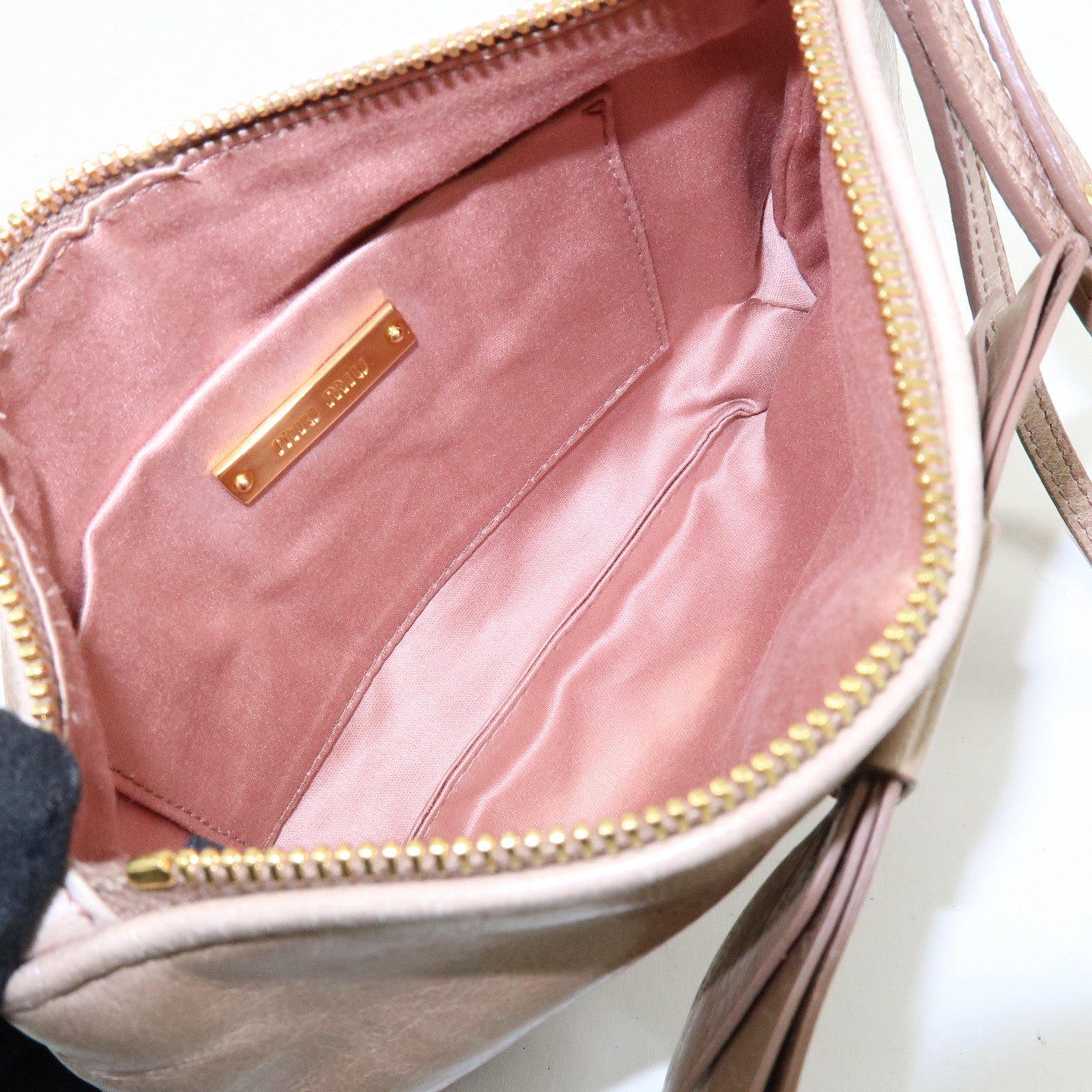 GUCCI PRADA MIUMIU Set of 3 Canvas Leather Pouch 29596/5N1681